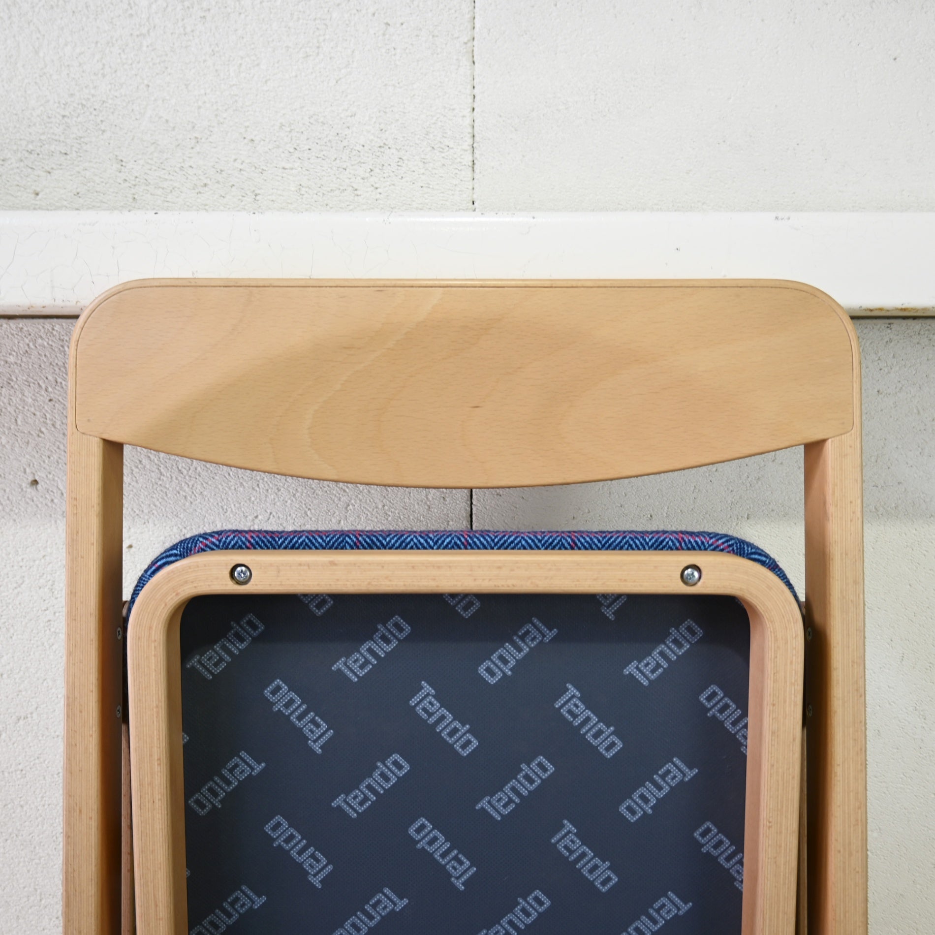 Tendo Folding chair T-3229WB-NT Japan Molded plywood / 天童木工 フォールディングチェア 折りたたみ椅子 廃盤シート張地布 日本 成形合板 木材