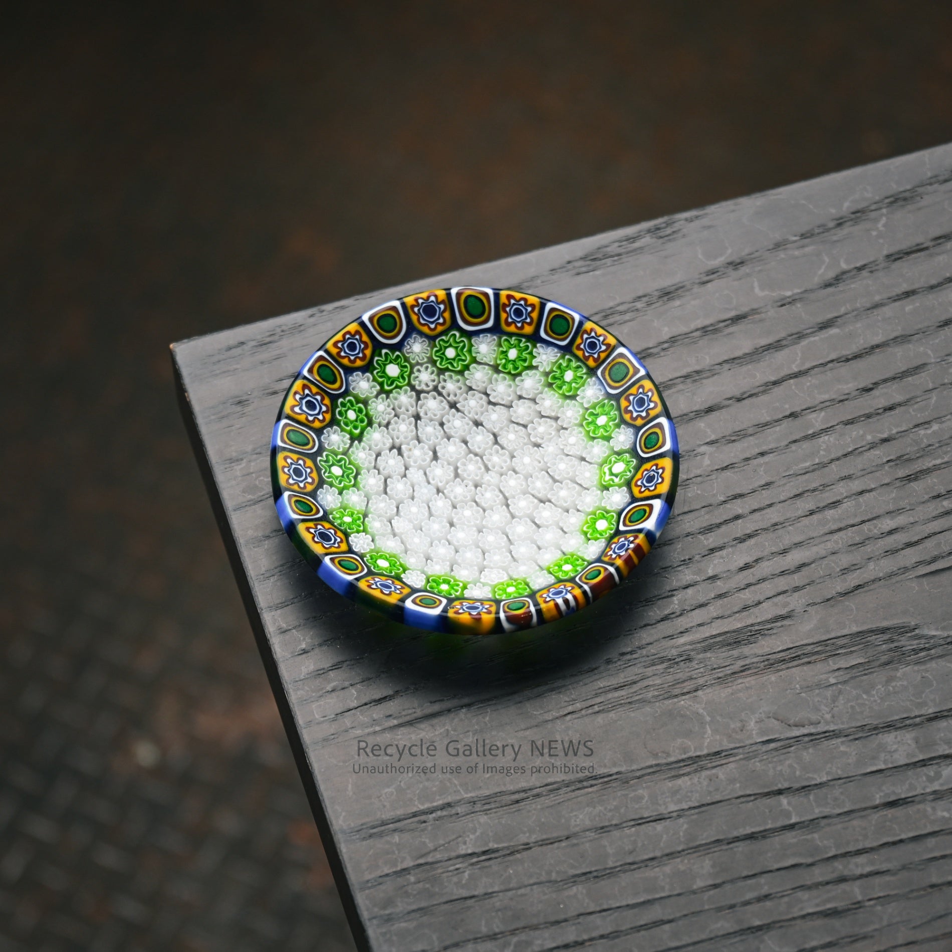 Venezian glass Millefiori Glass Plate Italia Artisan Craftsmanship Floral Pattern / ヴェネチアンガラス ミルフィオリ ガラスプレート 小皿 イタリア クラフトマンシップ 花柄