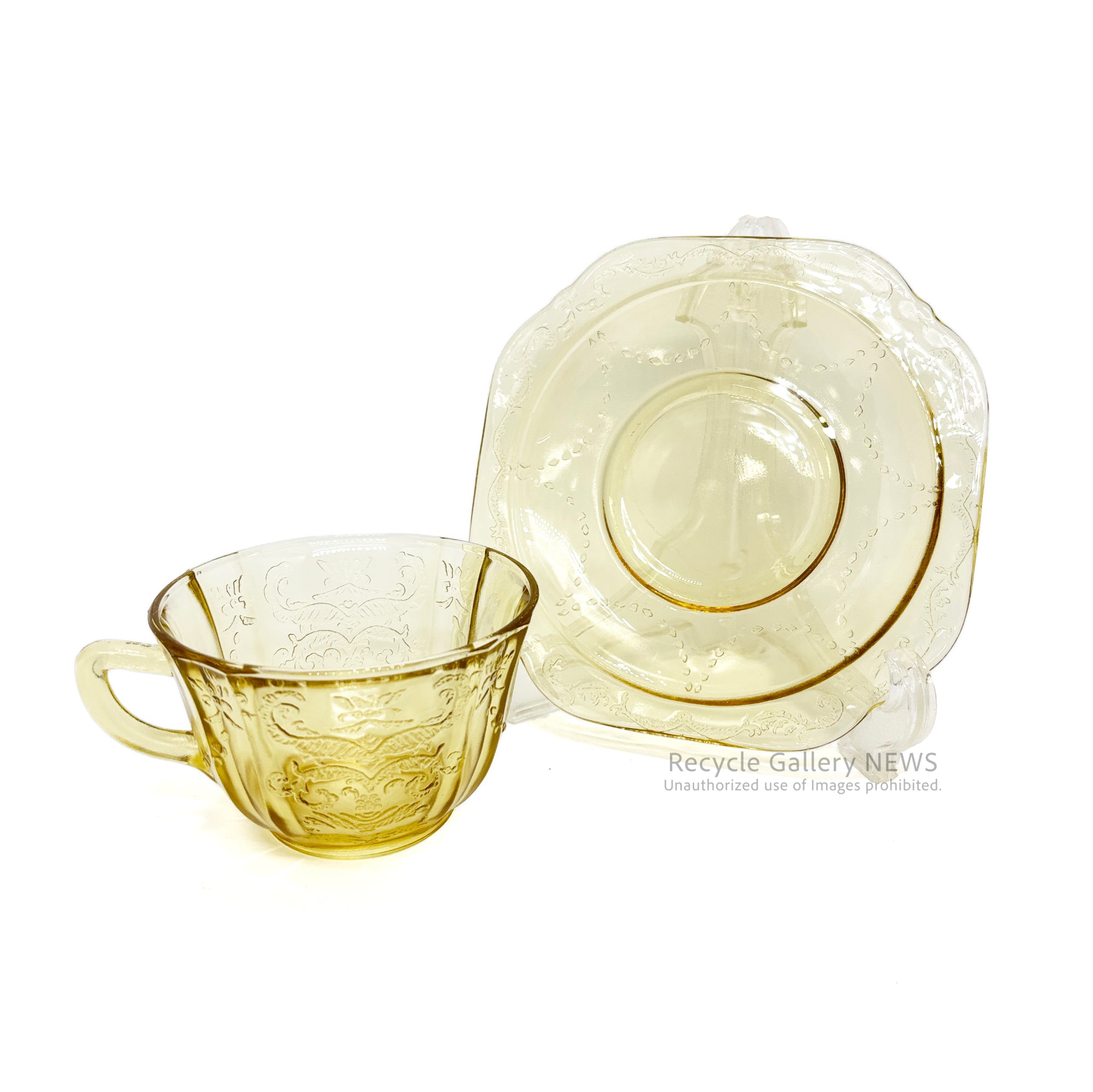 Federal Glass "Madrid" C&S U.S.A Vintage / フェデラル・グラス マドリッド カップ＆ソーサー 1930年代