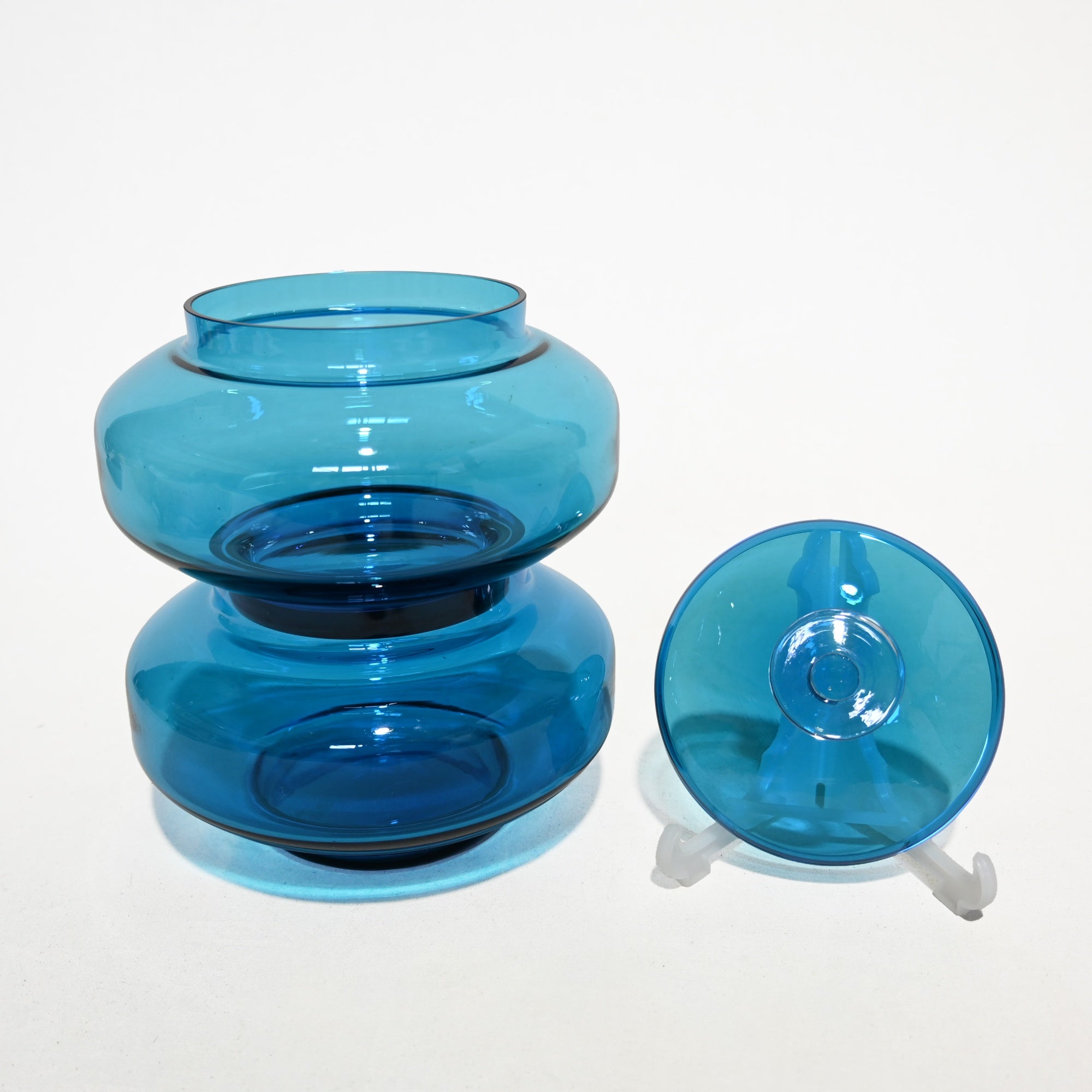 Stacking Glass Bowl with Lid Vintage Accessory case / 2段スタッキング ふた付きガラスボウル ヴィンテージ ケース 小物入れ