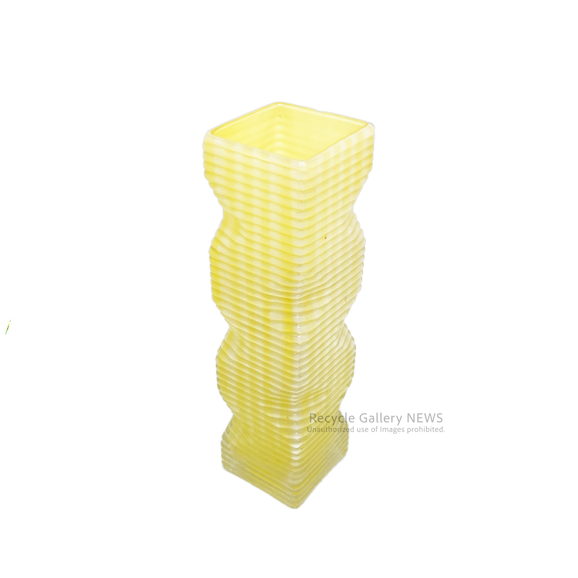 Tajima Art Glass Vase Yellow 1960s Japan /  田島硝子 花瓶 フラワーベース イエロー 1960年代 日本