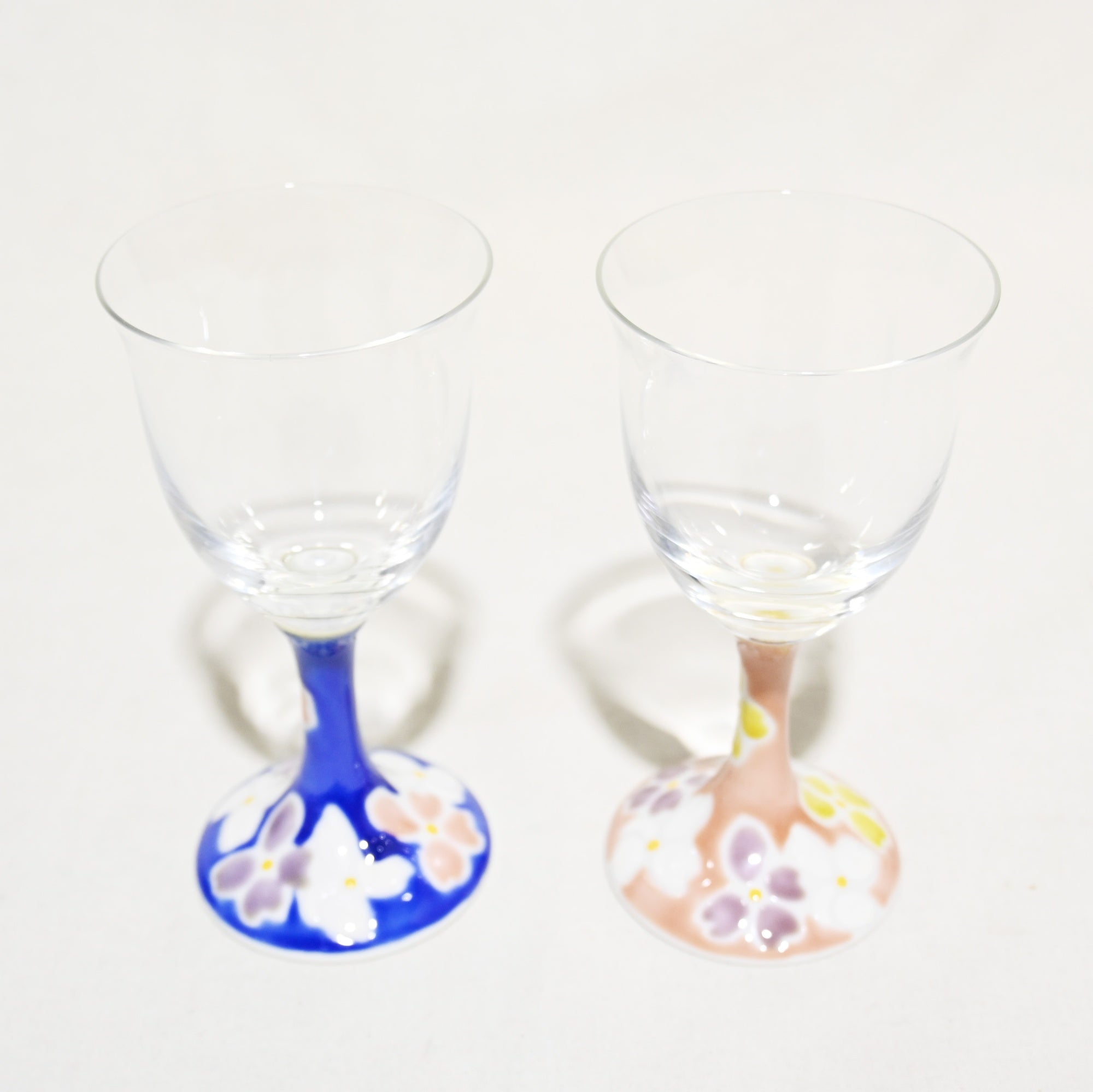 幸山窯 九谷和グラス 桜 ペア 九谷焼 和ガラス 日本 / Kouzan ware Kutani Kozan Japanese Glass Sakura pair