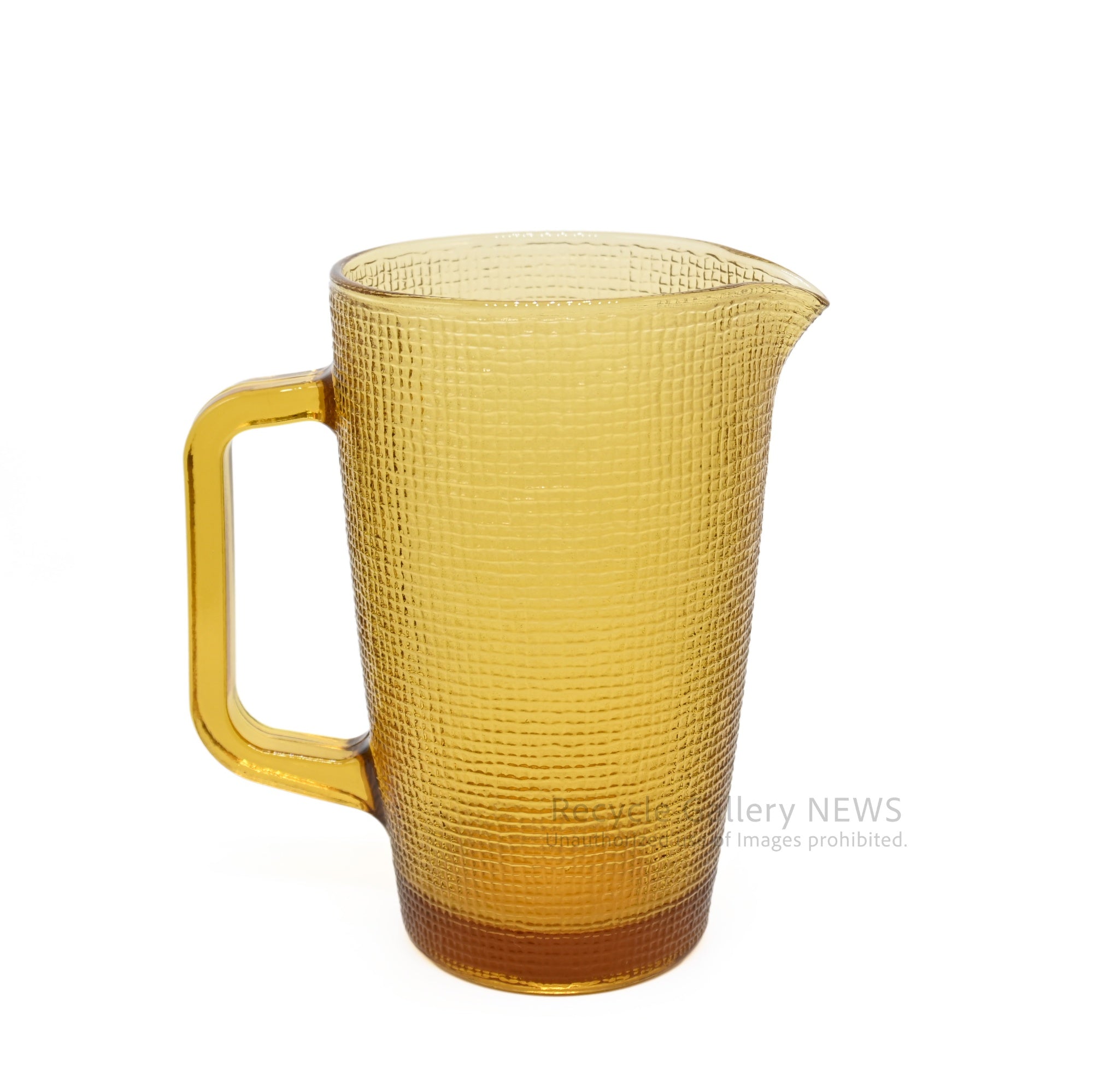 Amber Glass Jug Water Pitcher Flower Vase Vintage Craft / アンバーカラー ガラス ジャグ ピッチャー 花瓶 水差し 工芸品 黄色系