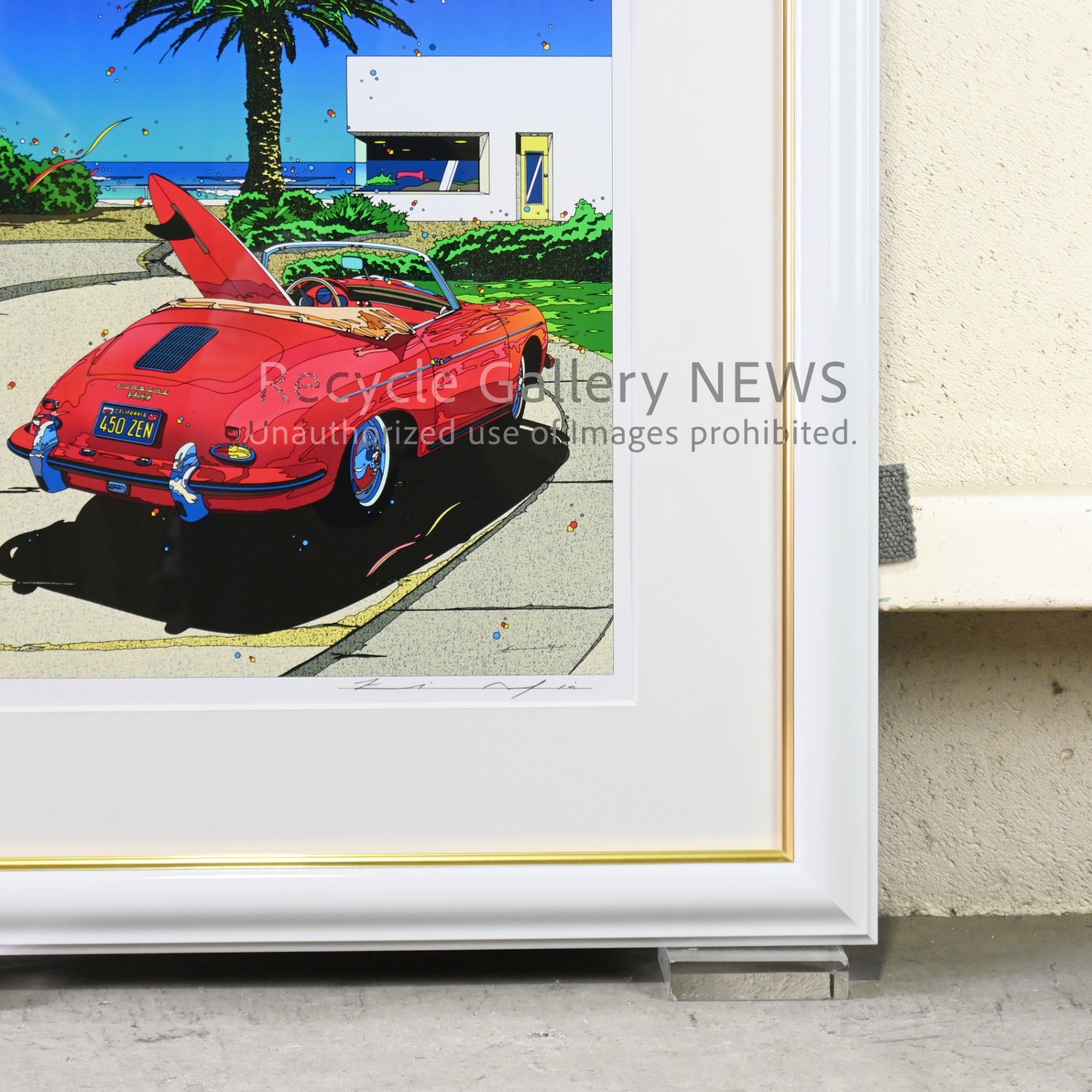 Eizin Suzuki 2012 "Rose Red Roadster" Lithograph Print Japan Art / 鈴木英人 ローズレッドロードスター E.M.グラフ リトグラフ 日本 アート