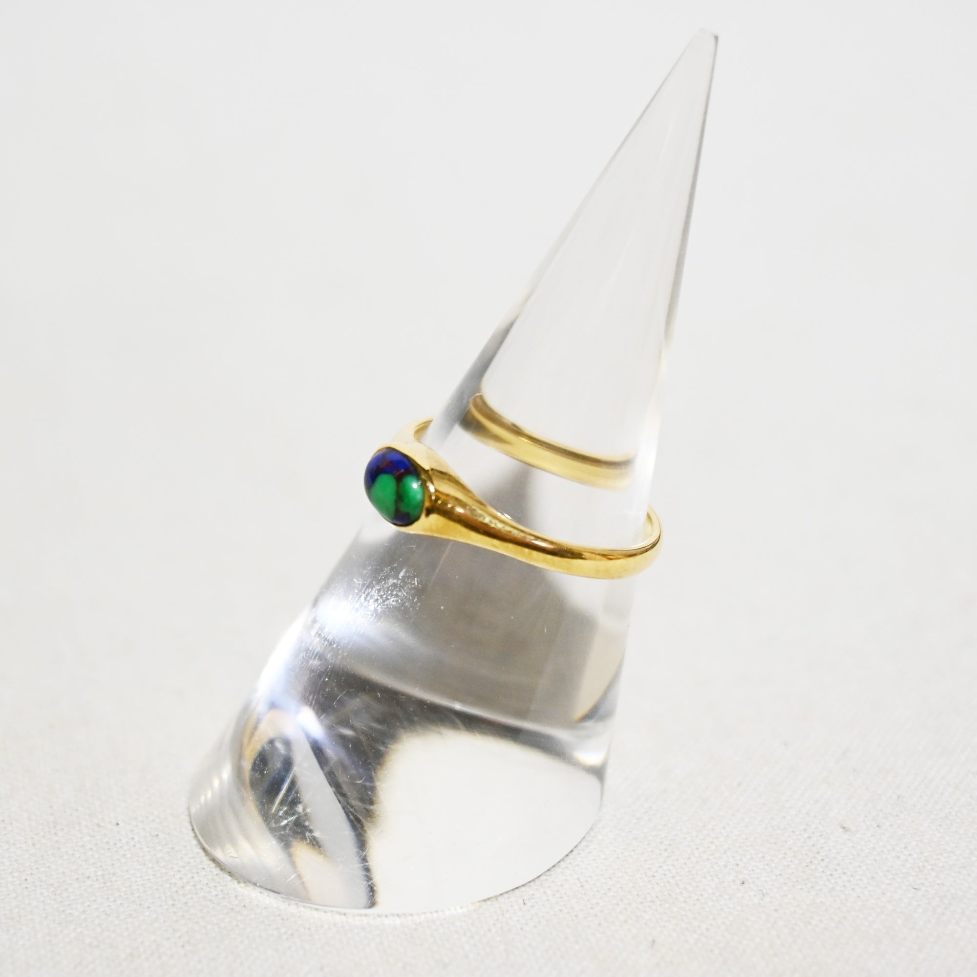 Kansai Yamamoto? KANSAI Blue Azurite K18 Gold Ring #10 / 山本 寛斎？ 青緑石付き K18ゴールド リング 10号