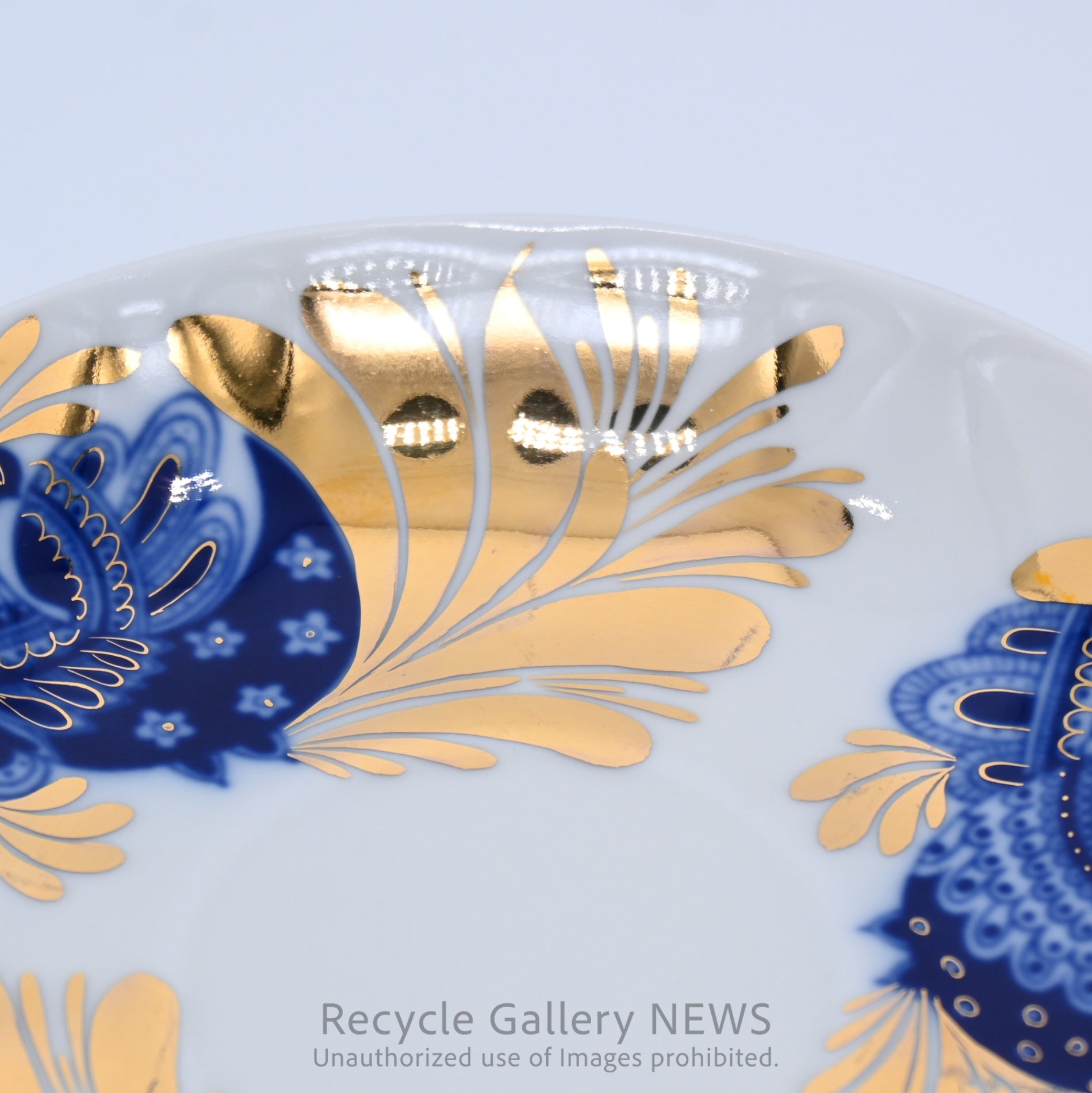 Lomonosov Golden Garden C&S Russian Porcelain White Blue Gold / ロモノーソフ 黄金の庭 カップ＆ソーサー ロシア食器 白 青 金