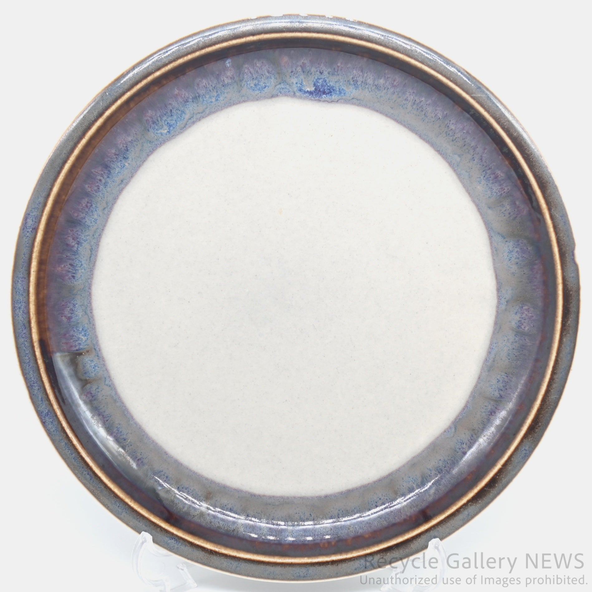 B&G Quistgaard 19cm Stoneware Plate Danish Vintage Blue Brown Gray / ビングオーグレンダール クイストゴー 19cmプレート 皿 デンマーク食器 ブルー ブラウン グレー