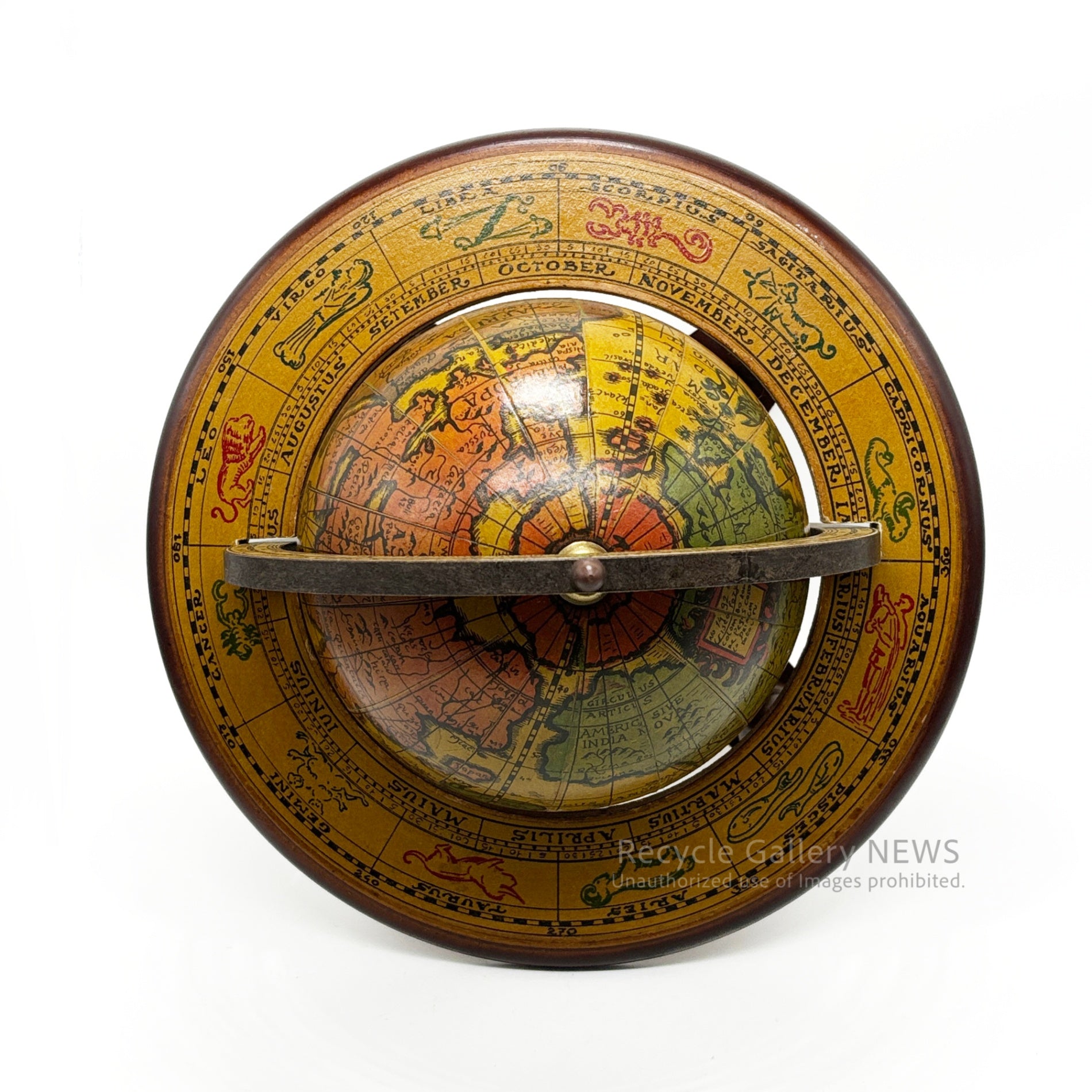 Antique-style globe featuring the twelve signs of the Zodiac Italy / アンティーク地球儀 黄道十二星座 イタリア製