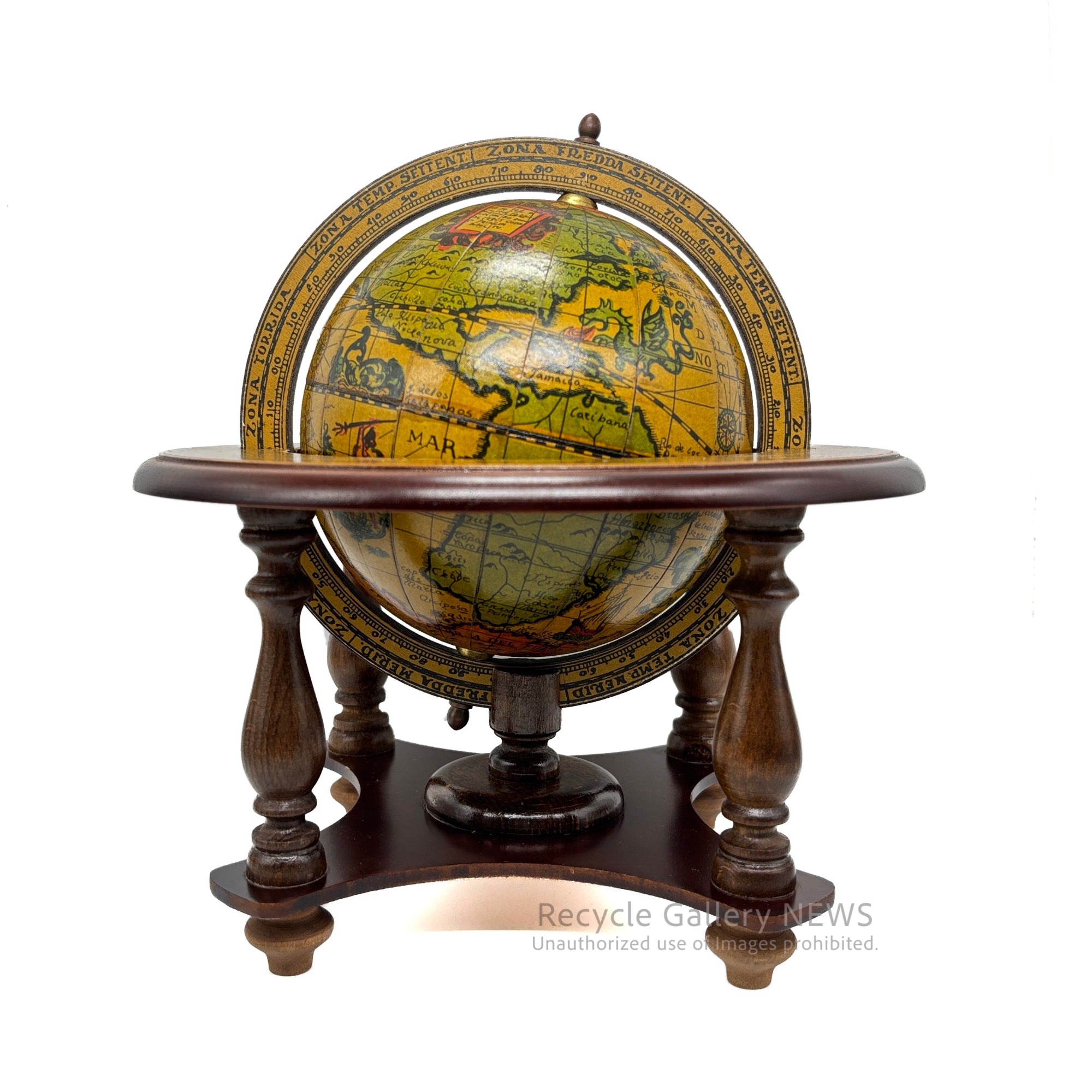 Antique-style globe featuring the twelve signs of the Zodiac Italy / アンティーク地球儀 黄道十二星座 イタリア製
