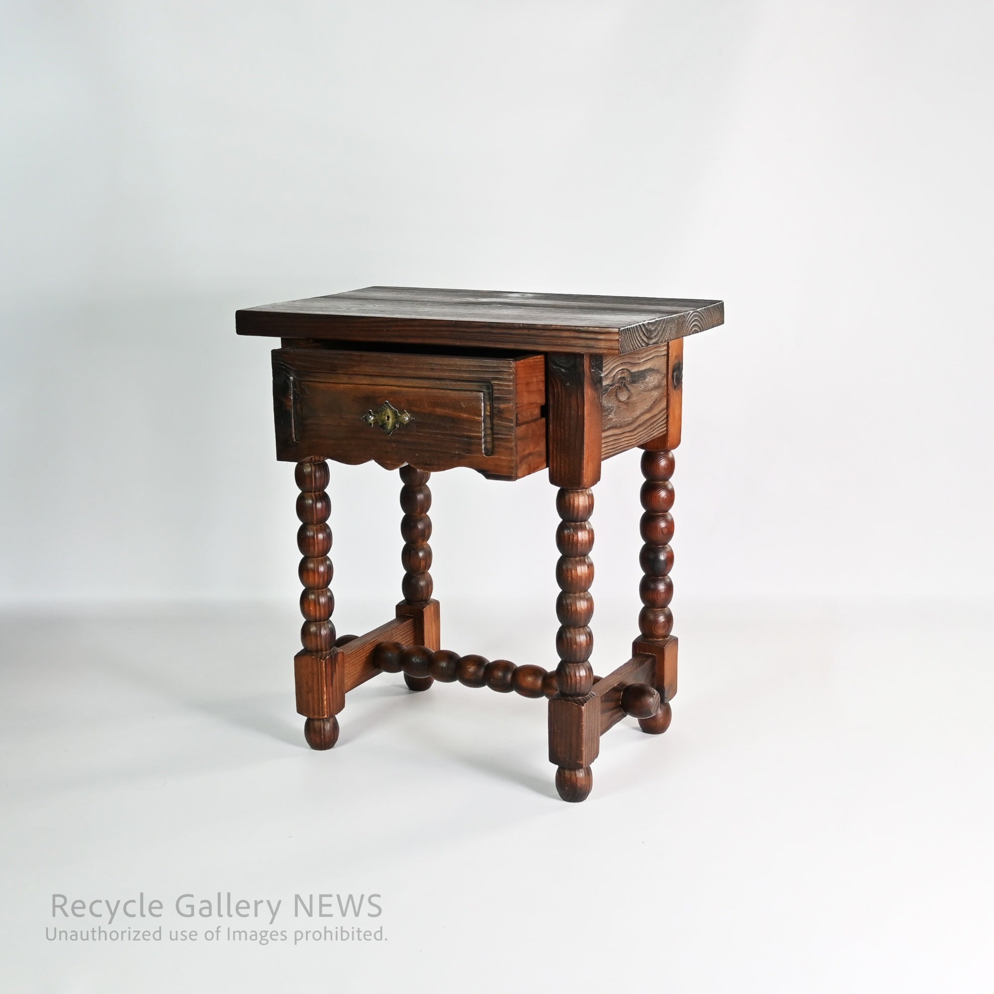 Antique Console Table with Bobbin Turned Legs Classic Spool Design / ボビンターニングレッグ コンソールテーブル アンティーク クラシック 糸巻きデザイン