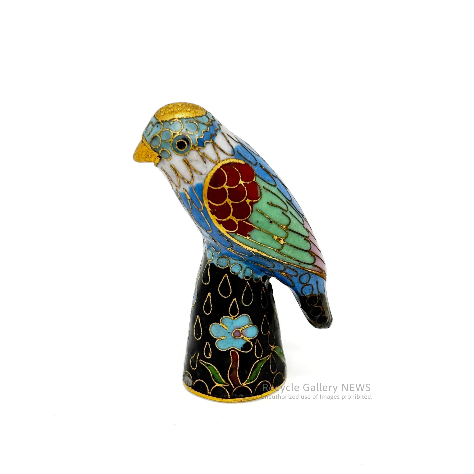 Cloisonné bird thimble Keitai Blue / 鳥 指ぬき 七宝 景泰藍 80年代ヴィンテージ