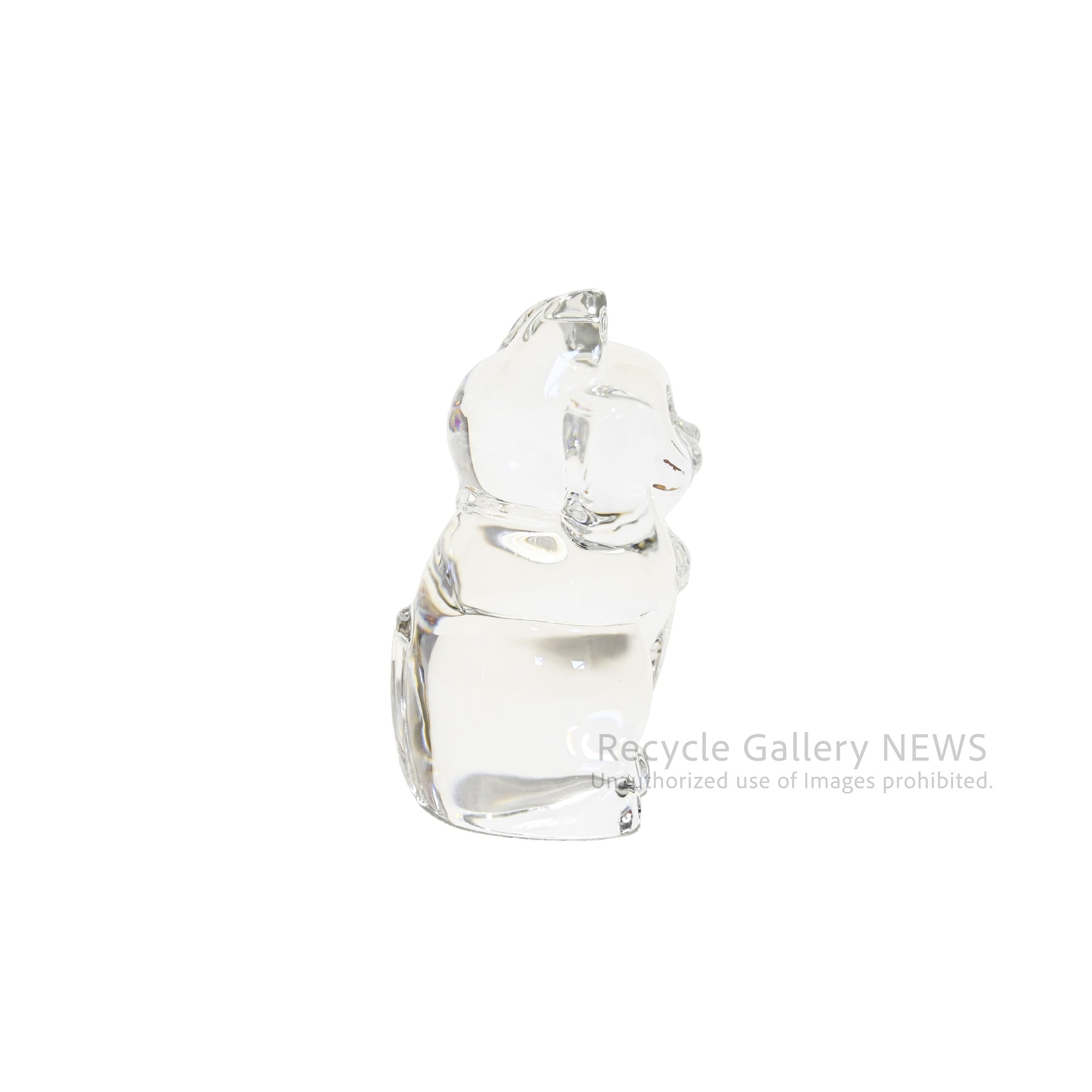 Baccarat Maneki-Neko Lucky Cat Fortune Cat Clear Crystal Glass / バカラ まねき猫 クリア クリスタルガラス