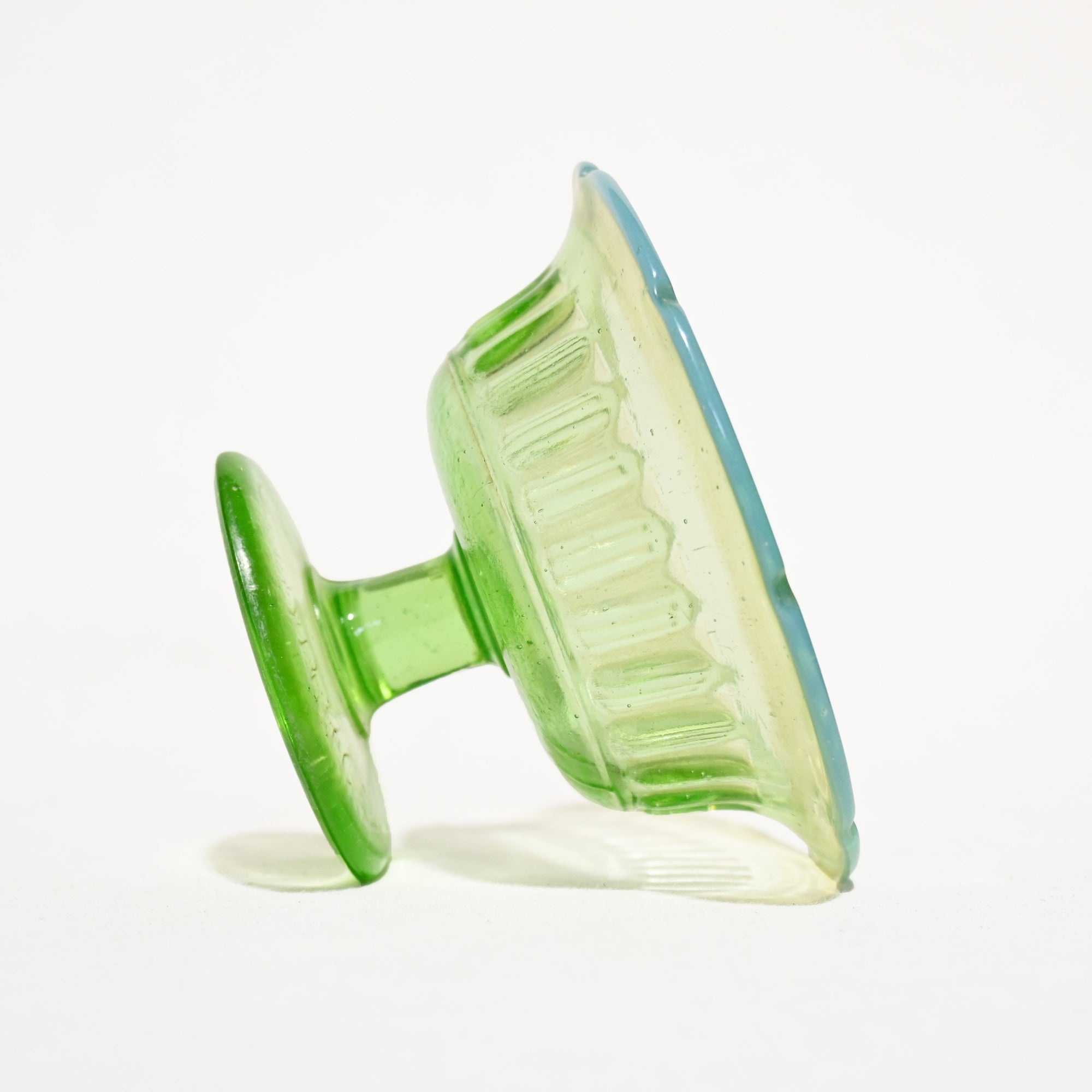 Vintage Press Glass Japanese Glass Ice Cup Melon Soda Color Retro / ヴィンテージ プレスガラス 和ガラス 氷コップ メロンソーダ色 レトロ