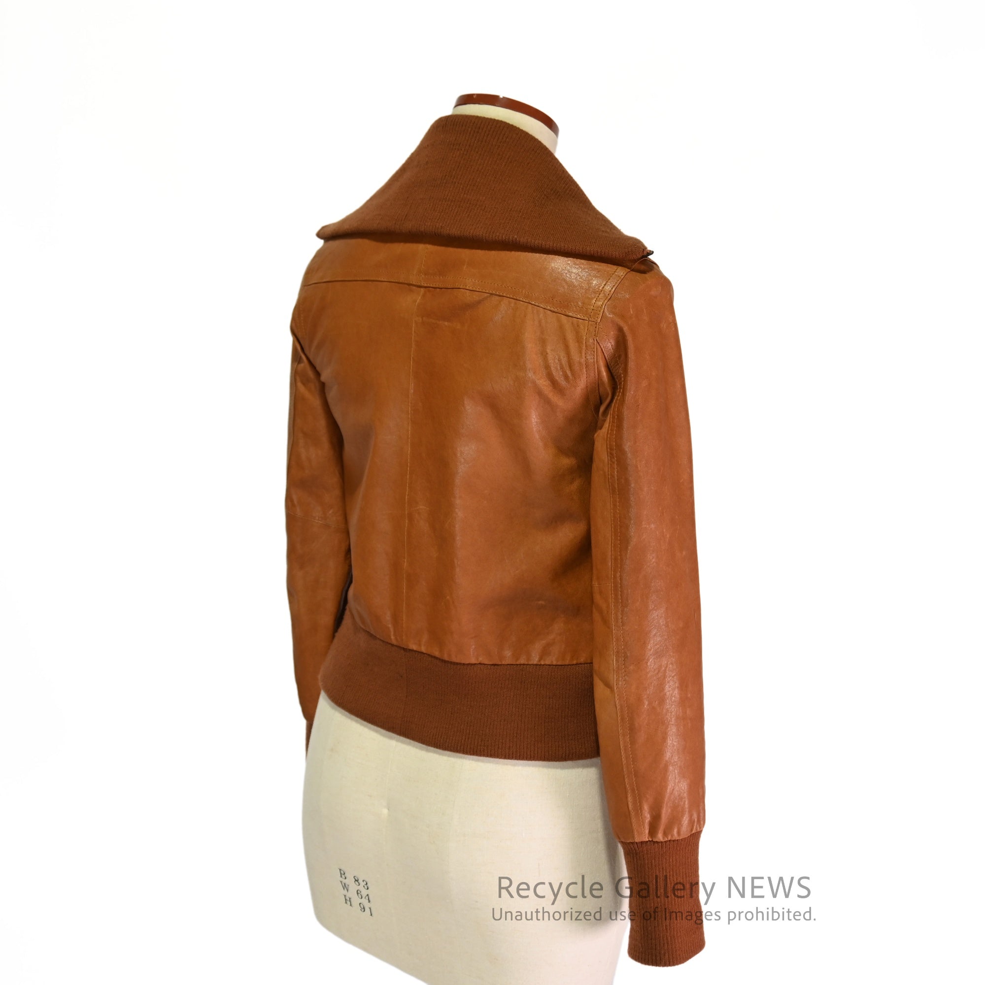 AG by aquagirl Lamb Leather Jacket Orange Brown / アクアガール 羊革 レザージャケット オレンジブラウン