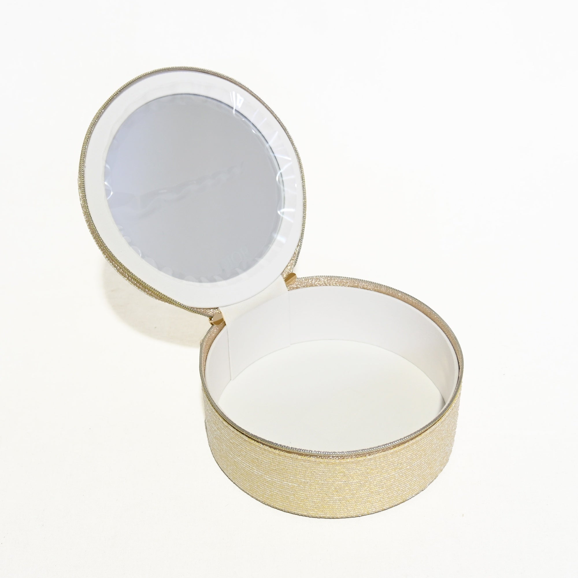 DIOR Novelty pouch 2024 Holiday Star motif Gold & White / ディオール 2024 ホリデーコレクション ノベルティ ポーチ 円形