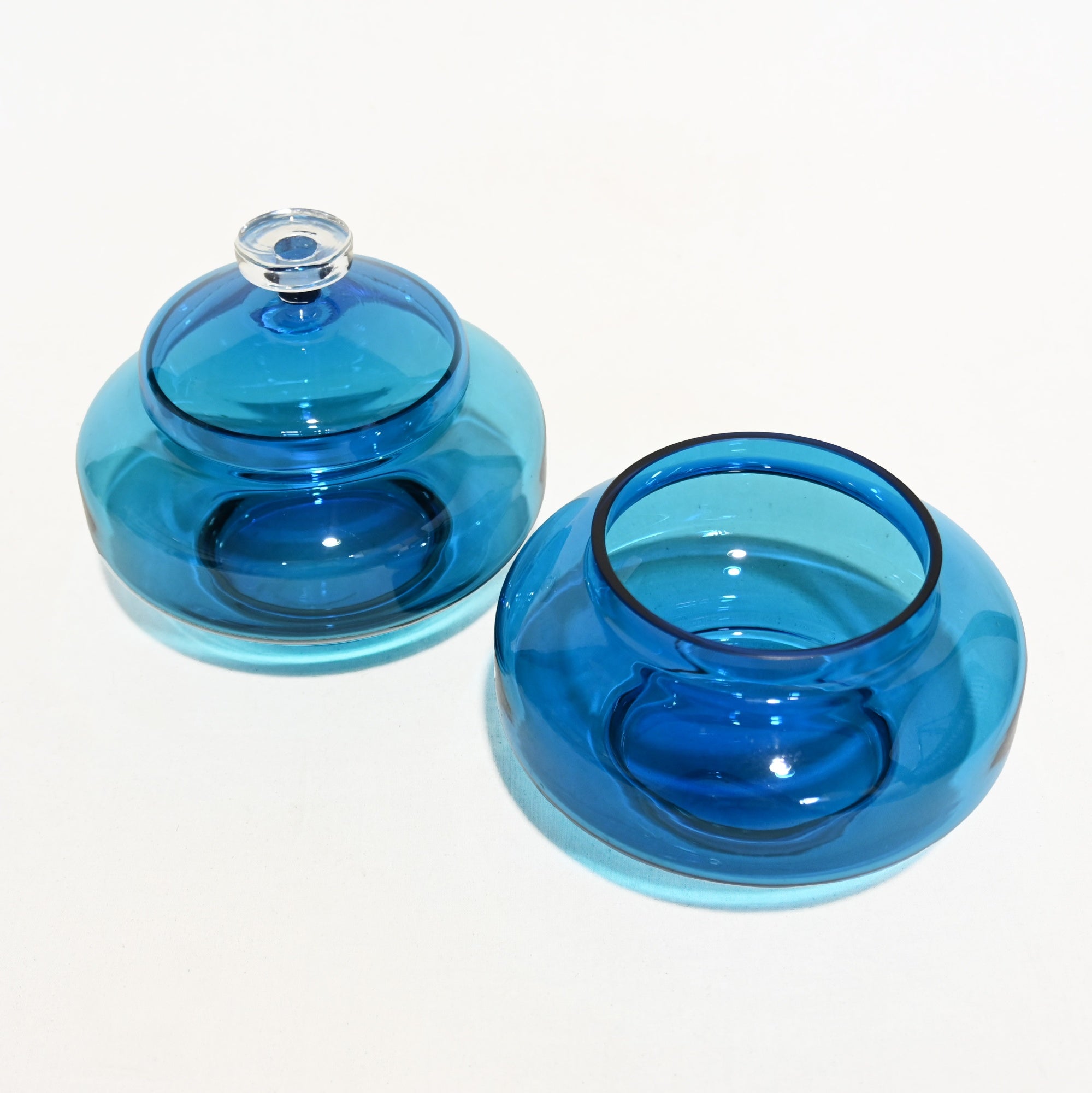 Stacking Glass Bowl with Lid Vintage Accessory case / 2段スタッキング ふた付きガラスボウル ヴィンテージ ケース 小物入れ