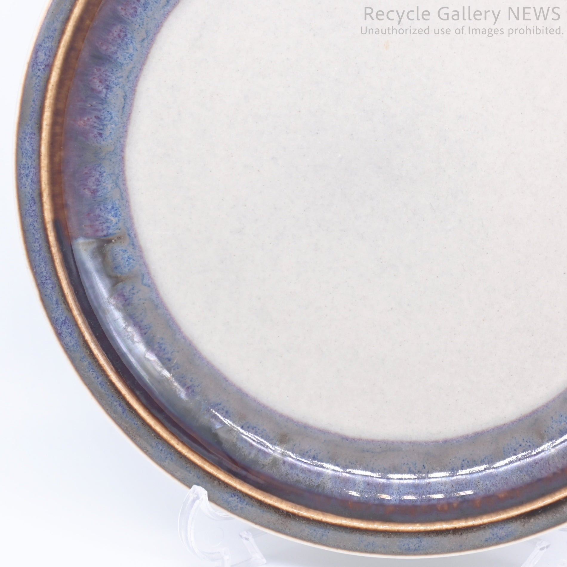 B&G Quistgaard 19cm Stoneware Plate Danish Vintage Blue Brown Gray / ビングオーグレンダール クイストゴー 19cmプレート 皿 デンマーク食器 ブルー ブラウン グレー