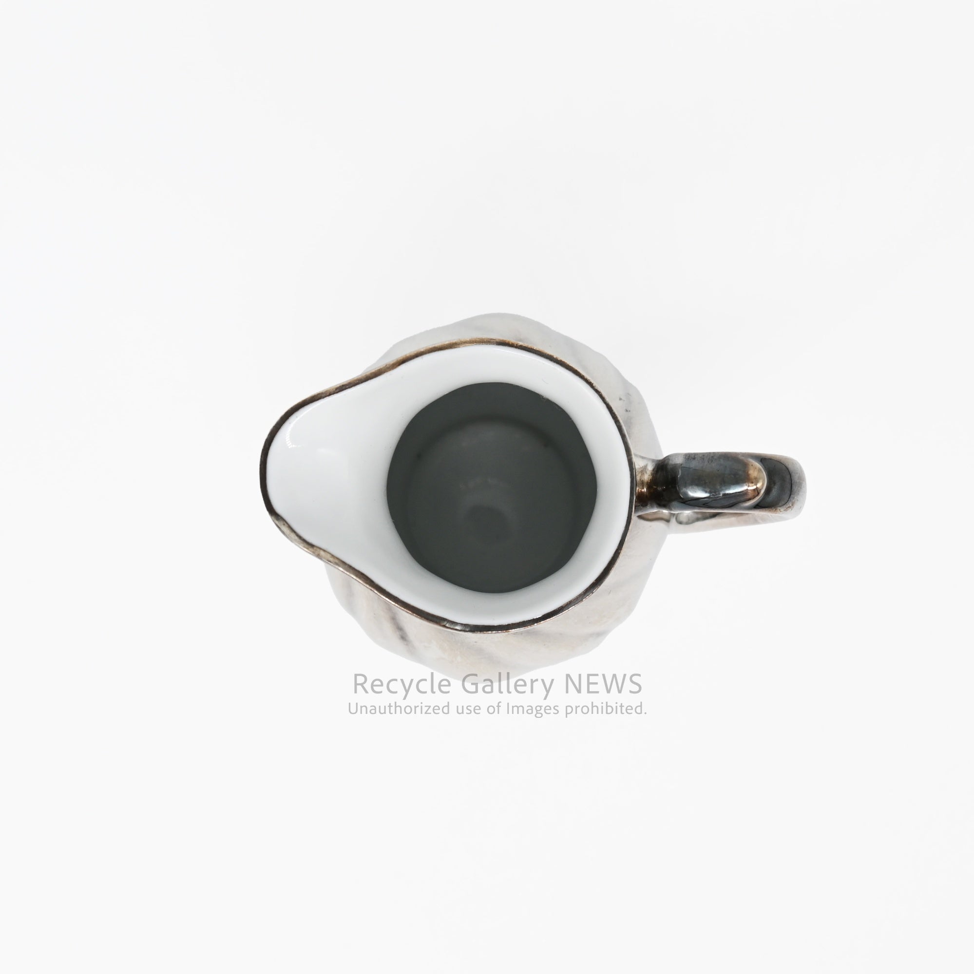 SILVER COATED PORCELAIN TEA POT  Antique German Silver Plated 3-Piece wmf / シルバープレートドイツアンティーク 三点セット ドイツ WMF社  銀メッキ