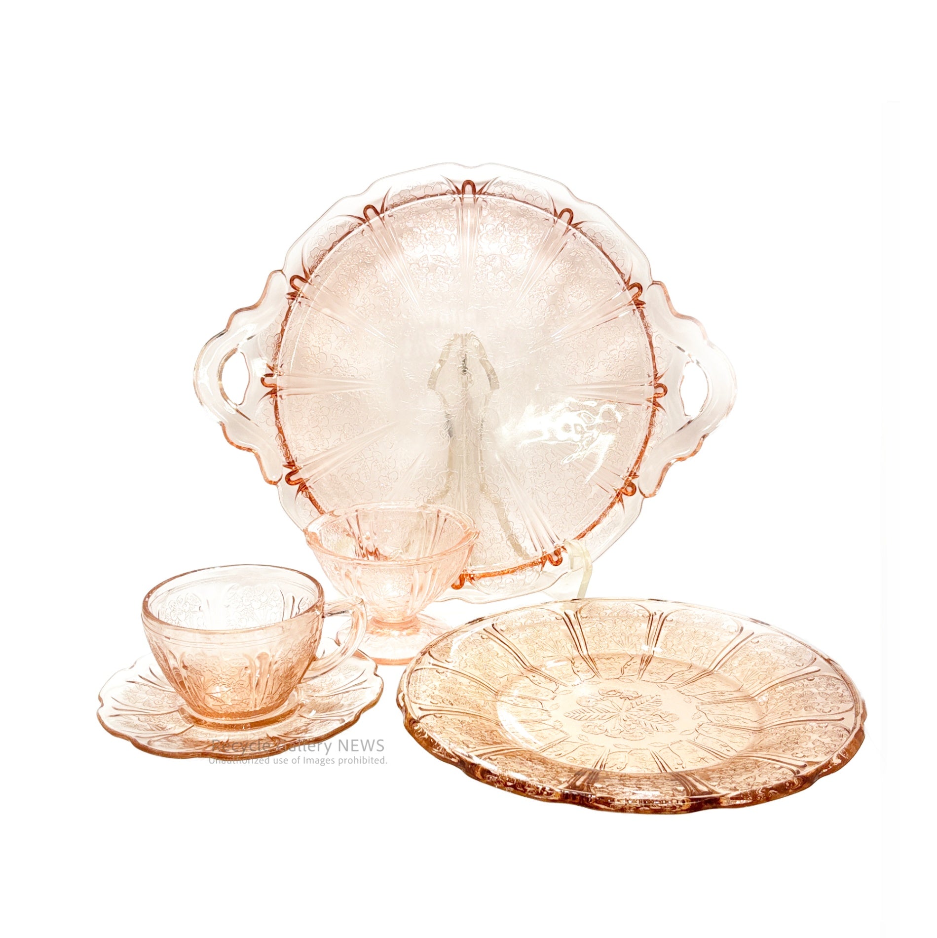 Jeannette Glass Co. Cherry Blossom BB plate U.S.A Vintage / ジャネットグラス ブレッド＆バタープレート ヴィンテージ 1930年代 ヴィンテージ