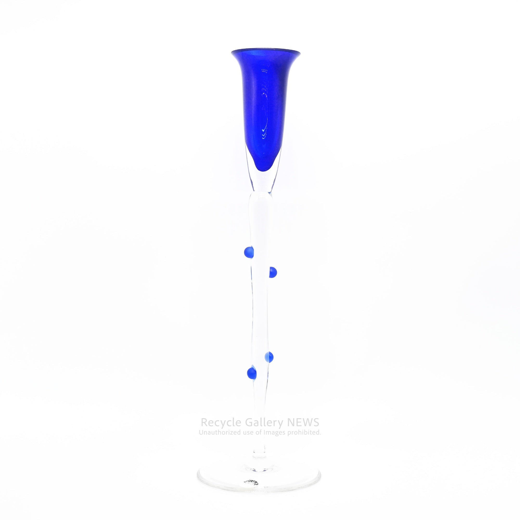 Rosenthal Cobalt Blue Glass Candle Holder Modern Interior / ローゼンタール ガラス キャンドルスタンド 青 ディスプレイ モダンインテリア