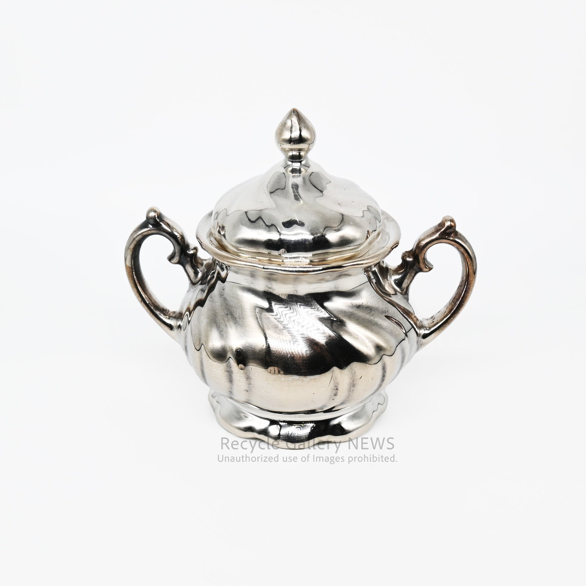 SILVER COATED PORCELAIN TEA POT  Antique German Silver Plated 3-Piece wmf / シルバープレートドイツアンティーク 三点セット ドイツ WMF社  銀メッキ