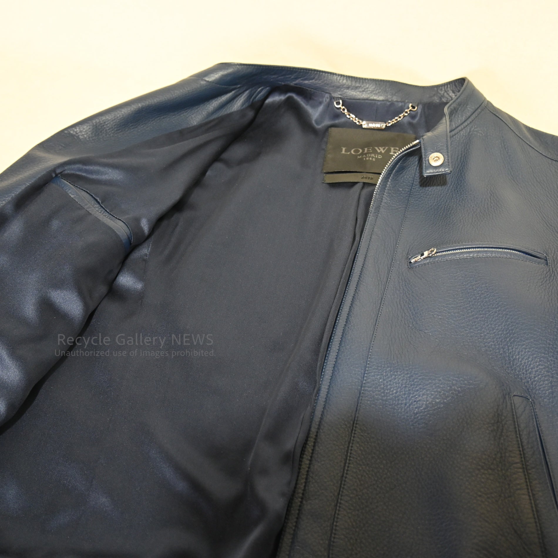 LOEWE Men's Deerskin Leather Jacket 2012 Prussian Blue Stuart Vevers / ロエベ メンズ 鹿革 レザー ジャケット 2012 プルシアンブルー 青 紺色 スチュアート•ヴィヴァース