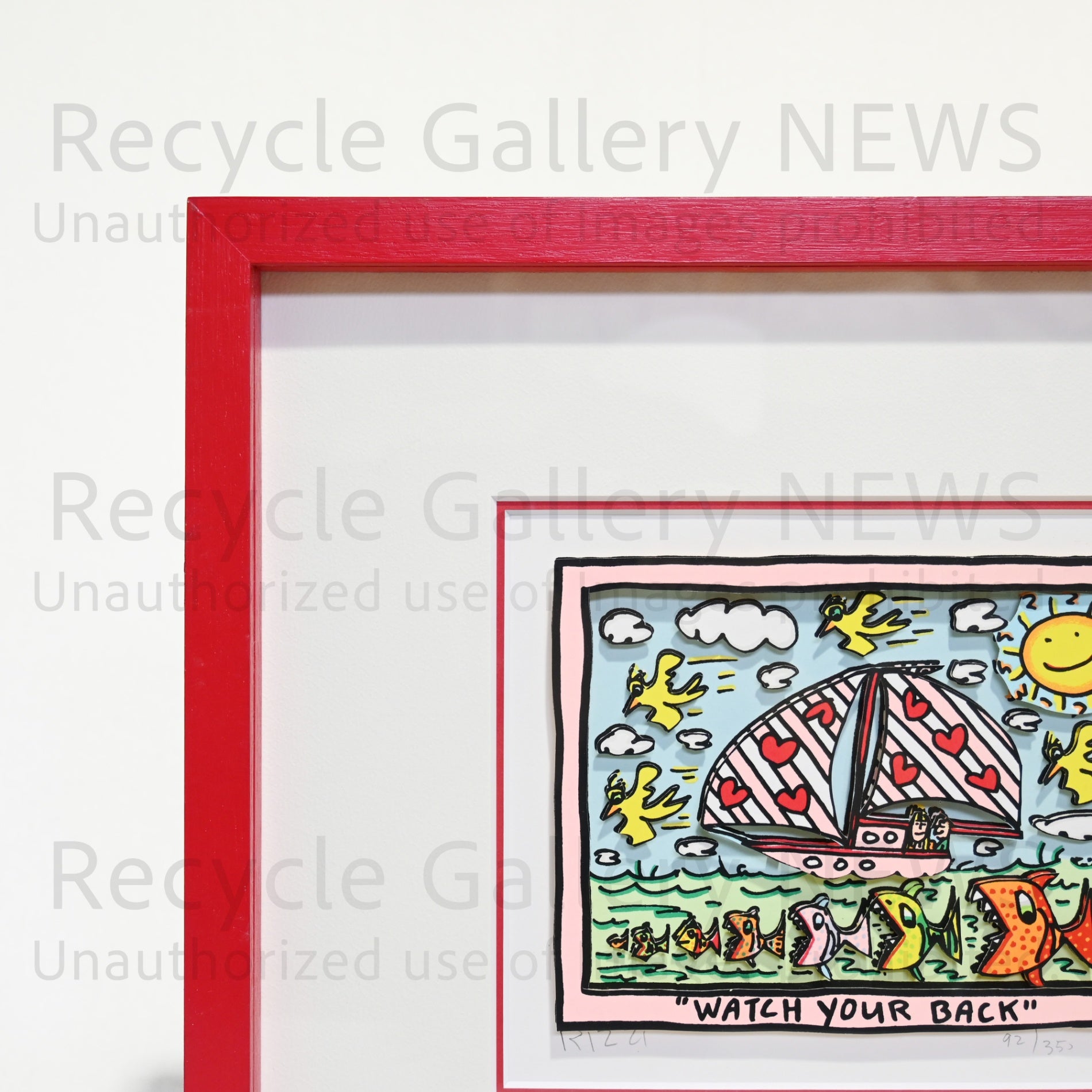 James Rizzi WATCH YOUR BACK 1995's Silk-screen 3D Urban Primitive Modern Art / ジェームス・リジィ ウォッチ・ユア・バック 1995年 シルクスクリーン 現代アート