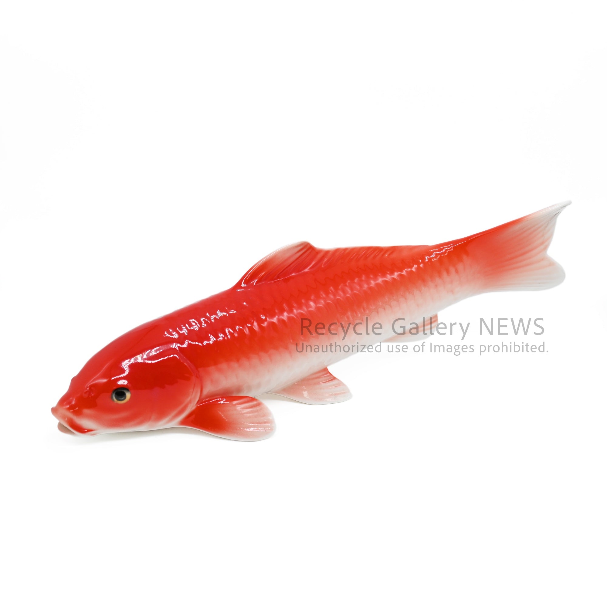 NIPPON TOKI KAISHA Old Noritake Carp Figurine Showa Retro Red Vintage / 日本陶器会社 オールドノリタケ 鯉 フィギュリン 昭和レトロ 赤 ヴィンテージ