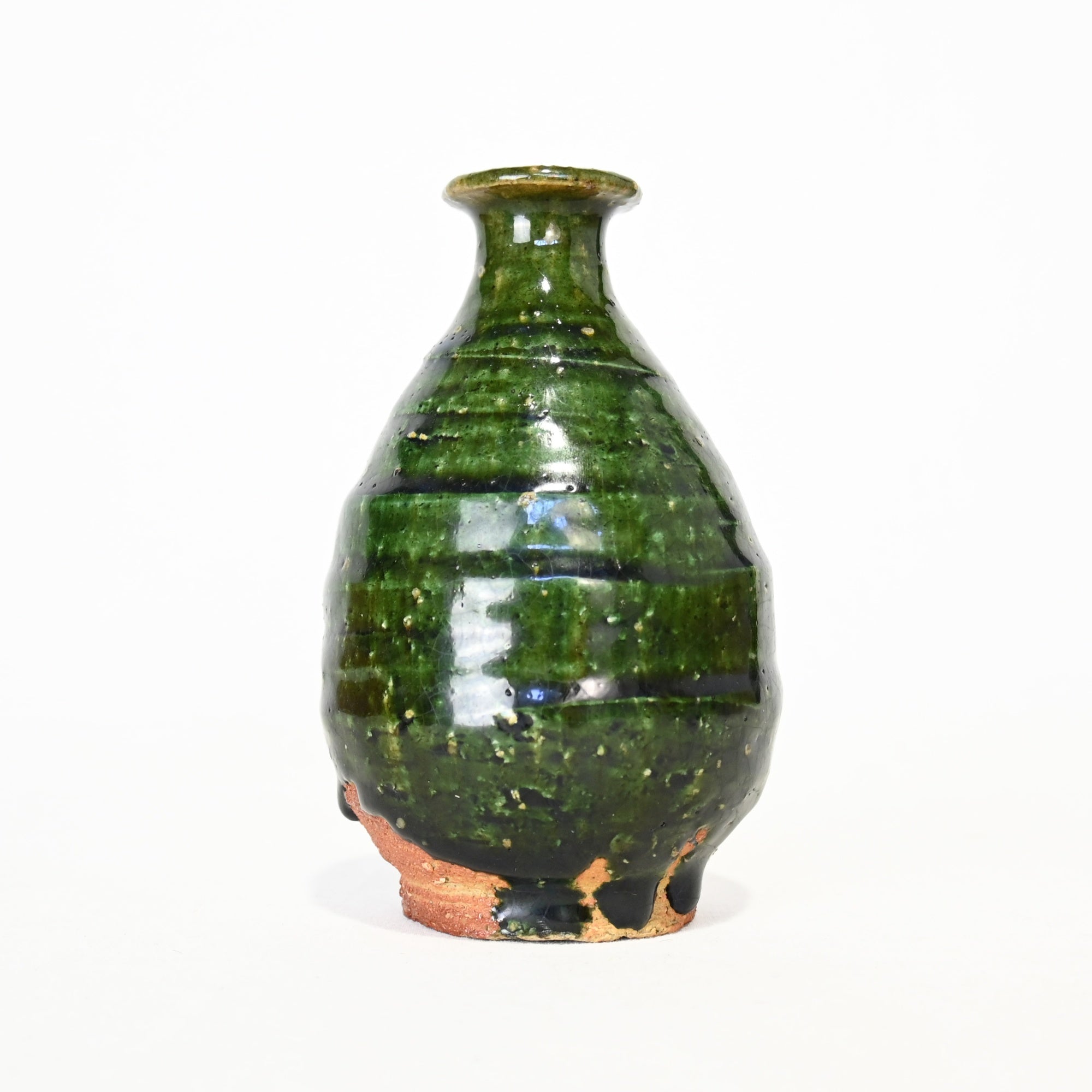 松崎健 織部徳利 共箱栞付 遊心窯 / Ken Matsuzaki Oribe Tokkuri Yuushin-Gama Japanese Sake bottle