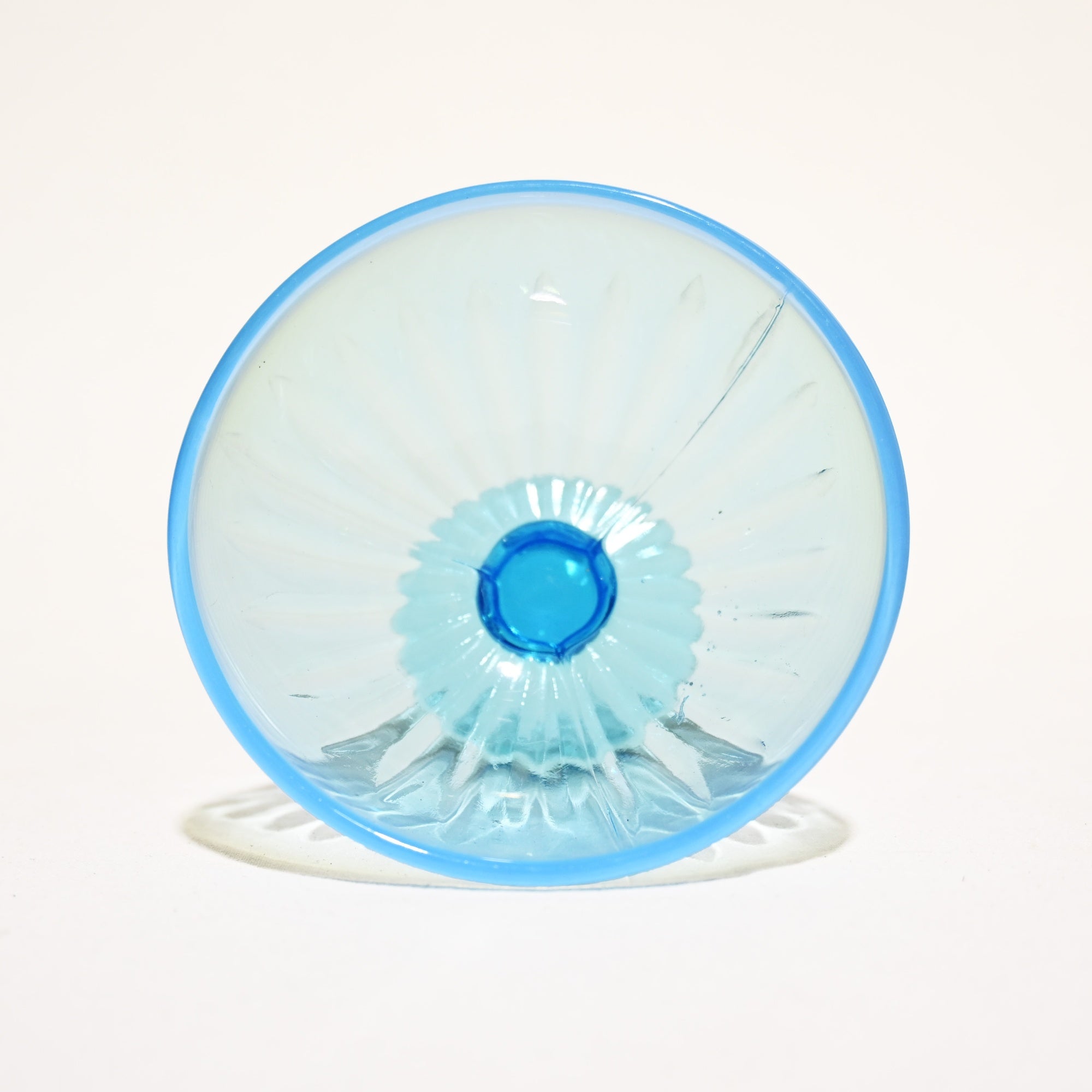 Vintage Press Glass Japanese Glass Ice Cup Hawaiian Blue Color Retro / ヴィンテージ プレスガラス 和ガラス 氷コップ 水色 ハワイアンブルー レトロ