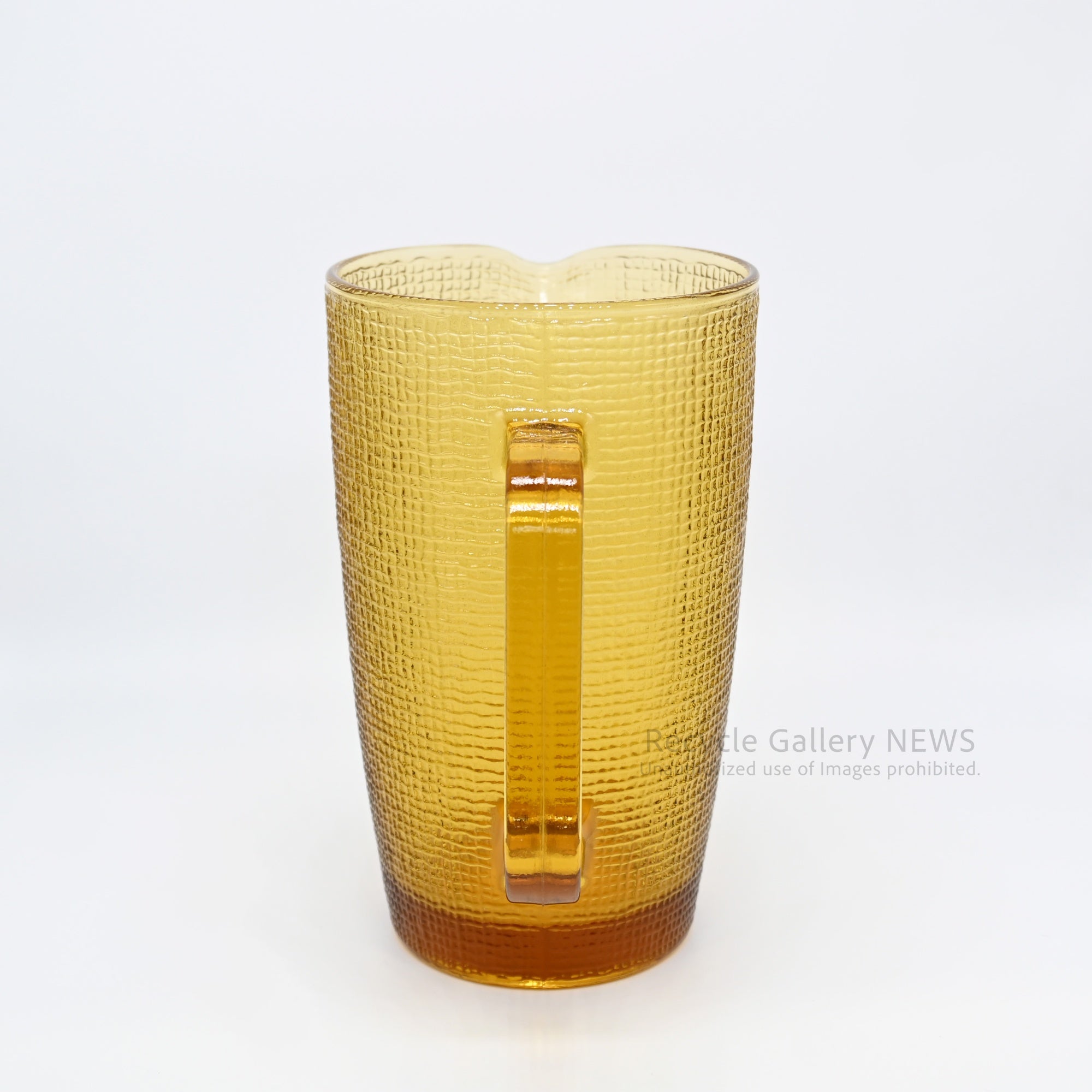 Amber Glass Jug Water Pitcher Flower Vase Vintage Craft / アンバーカラー ガラス ジャグ ピッチャー 花瓶 水差し 工芸品 黄色系