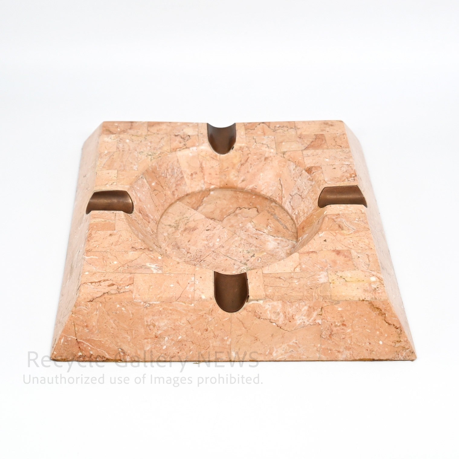 Pink Marble Look Stone Texture Ash Tray Square Mid-Century Modern / 大理石調 アッシュトレイ 灰皿 スクエアフォルム モダンインテリア ミッドセンチュリー ピンク マーブル