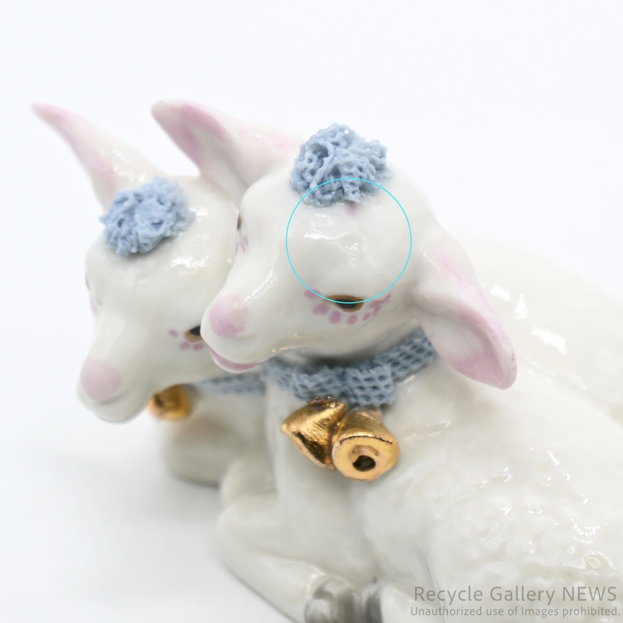 Irish Dresden Lace Porcelain White Lamb Figurine / アイリッシュ・ドレスデン 羊モチーフ 磁器 フィギュリン レース磁器 白 パステルカラー