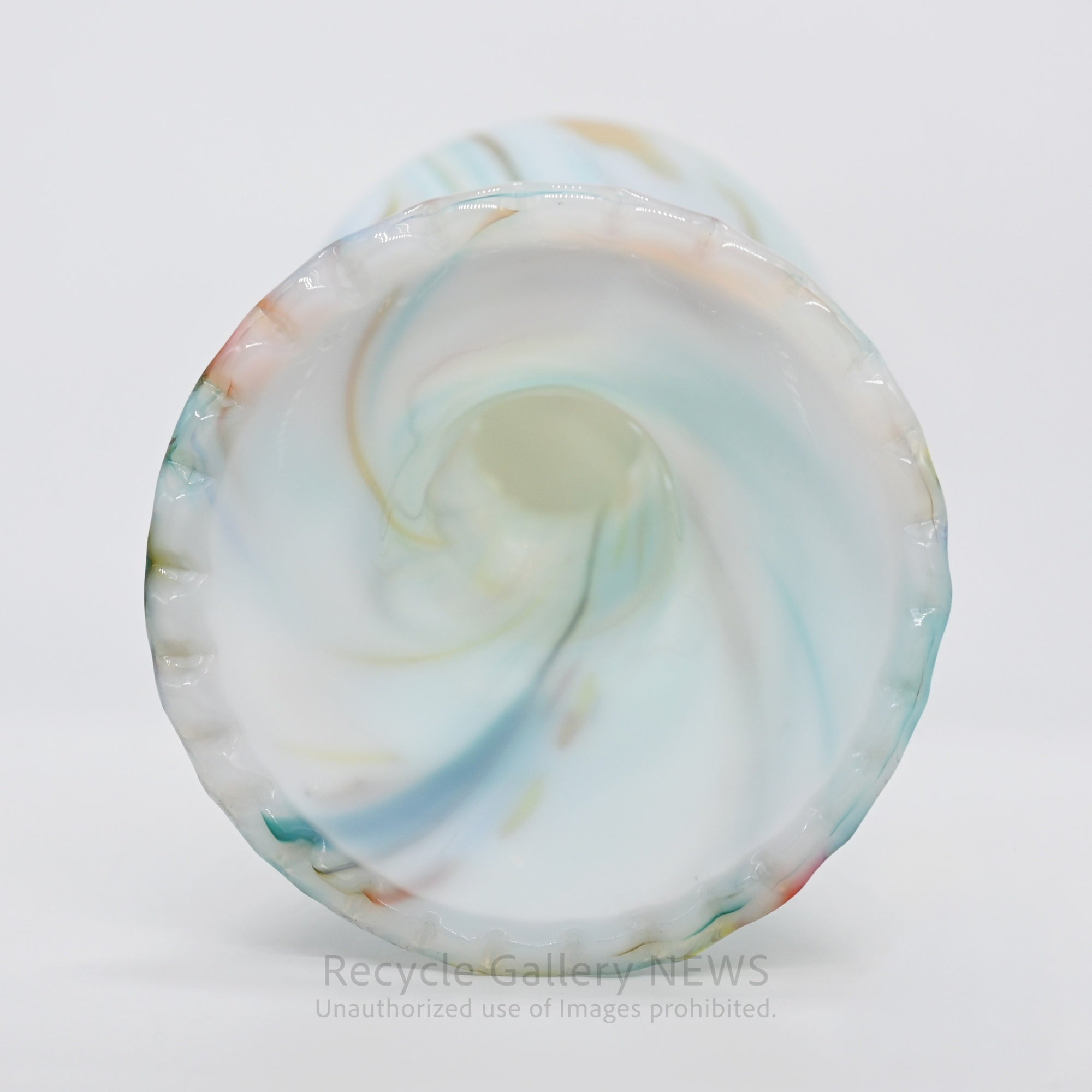 Milky Marble Glass Vase Retro Modern Art Glass / ミルキー マーブル ガラス フラワーベース 花瓶 乳白色 レトロモダン アートガラス