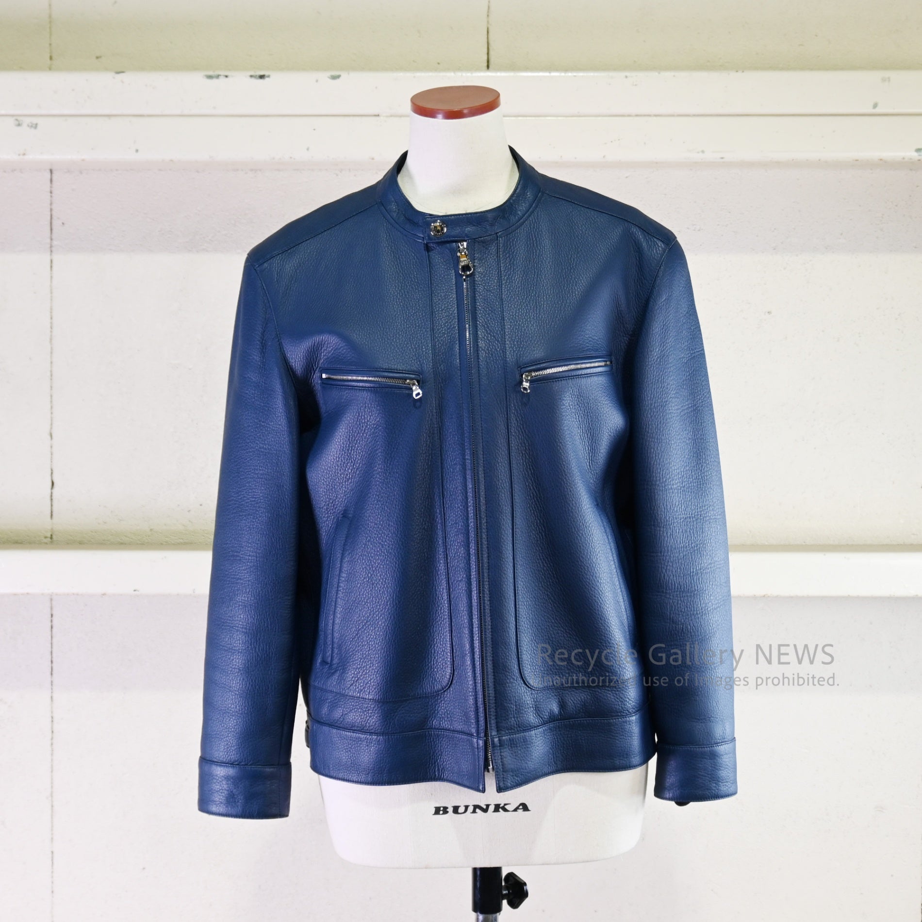 LOEWE Men's Deerskin Leather Jacket 2012 Prussian Blue Stuart Vevers / ロエベ メンズ 鹿革 レザー ジャケット 2012 プルシアンブルー 青 紺色 スチュアート•ヴィヴァース