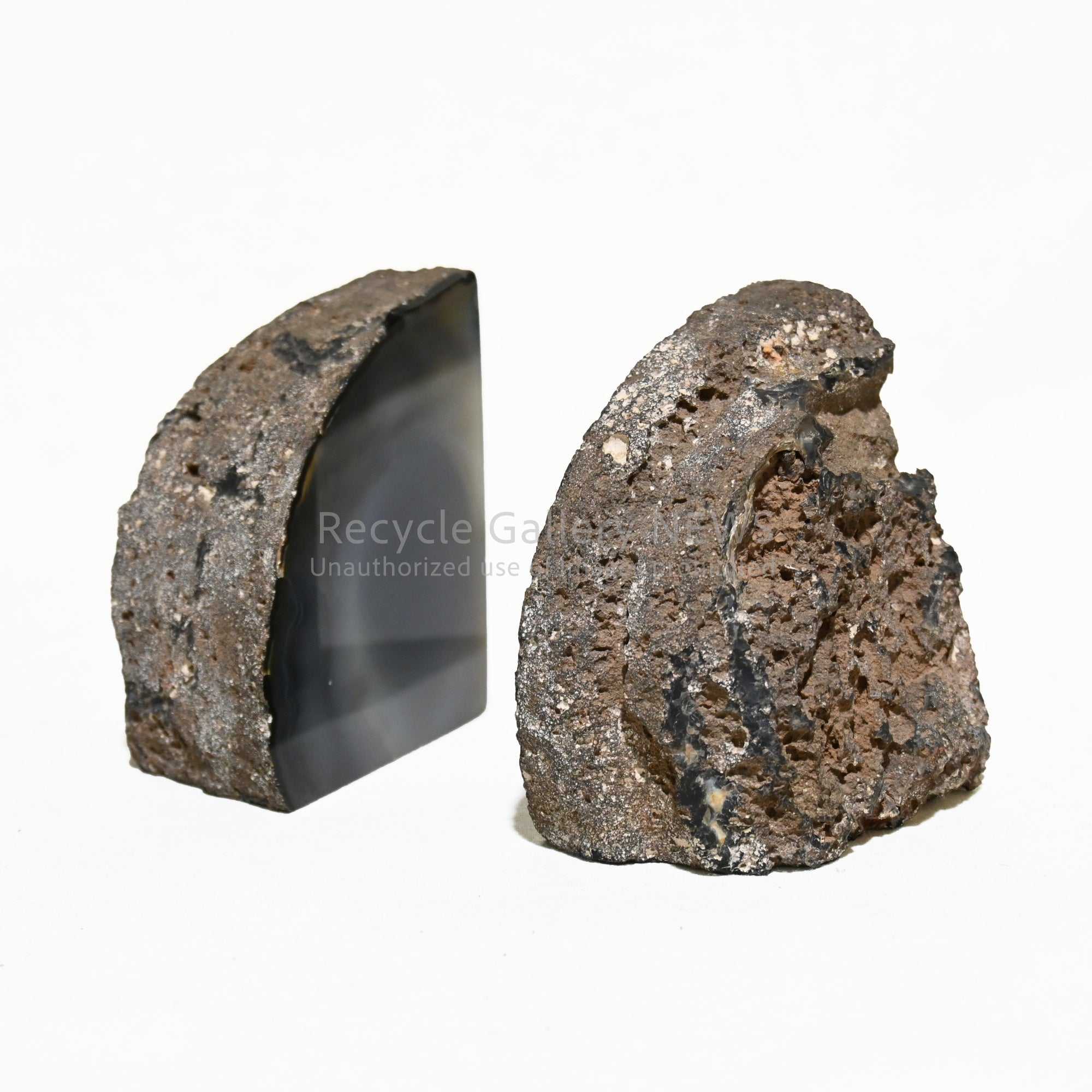 Agate Bookends Natural stone Interior objects Brazil / 瑪瑙 めのう ブックエンド 本立て 天然石 インテリアオブジェ ブラジル