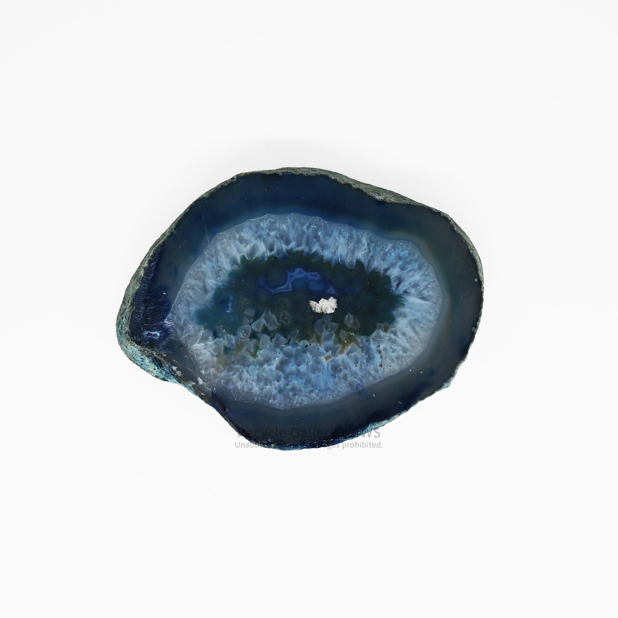 Blue Agate Slice Coaster Gemstone Decorative Object Japandi / 青い瑪瑙のコースター 天然石 置物  ジャパンディ