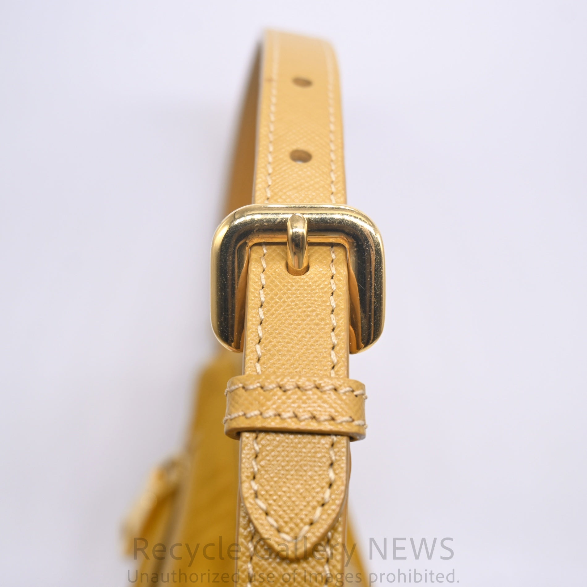 PRADA Triangle Logo Nylon Mini Pouch Mustard Yellow / プラダ ナイロンポーチ ミニバッグ ハンドバッグ マスタードイエロー