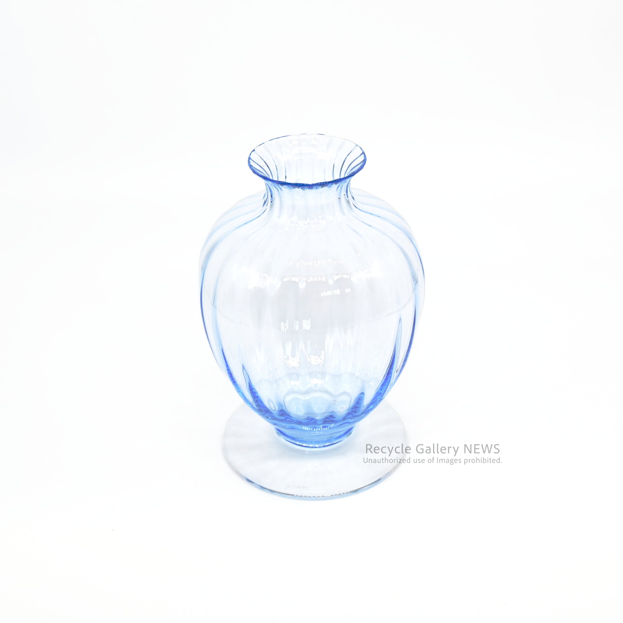 Baccarat Aquarelle Flower Vase Blue Old Baccarat 1993-1996 Vintage