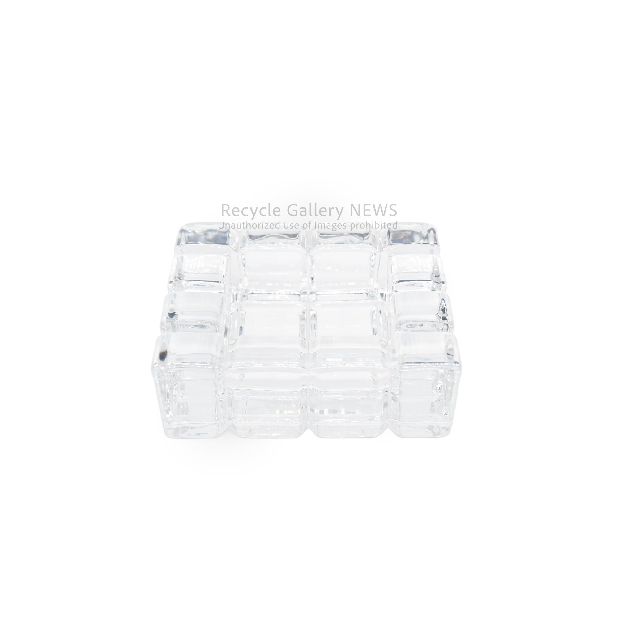 Art Déco Crystal Cube Tray Ashtray Decorative Object Retro Modern / クリスタル キューブ トレイ ガラス クリア 小物入れ 灰皿 オブジェ レトロモダン アール・デコ
