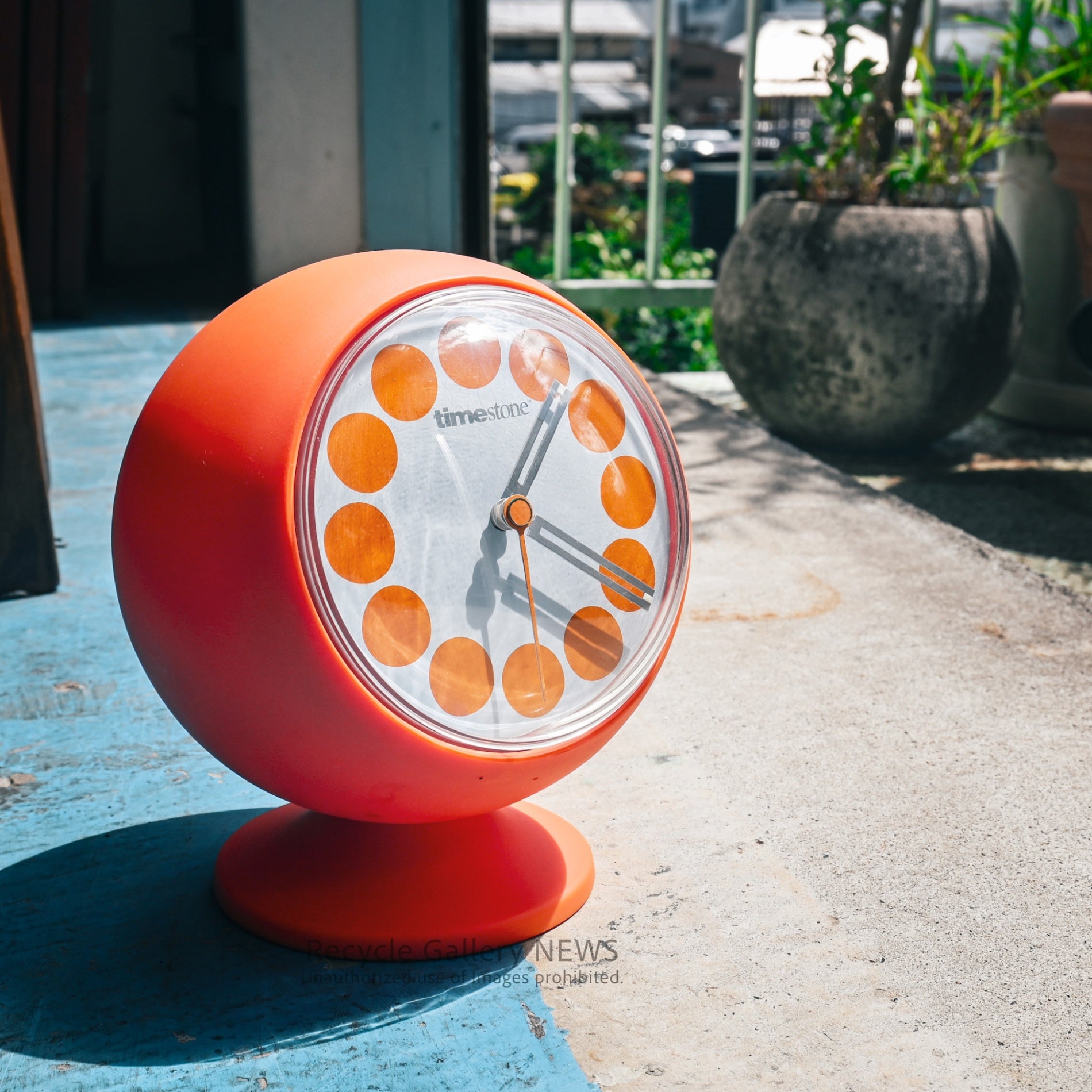 Timestone Vintage Orange Desk Clock Space Age Mid Century Modern Retro Pop / タイムストーン 置時計 オレンジ スペースエイジ ミッドセンチュリー レトロポップ