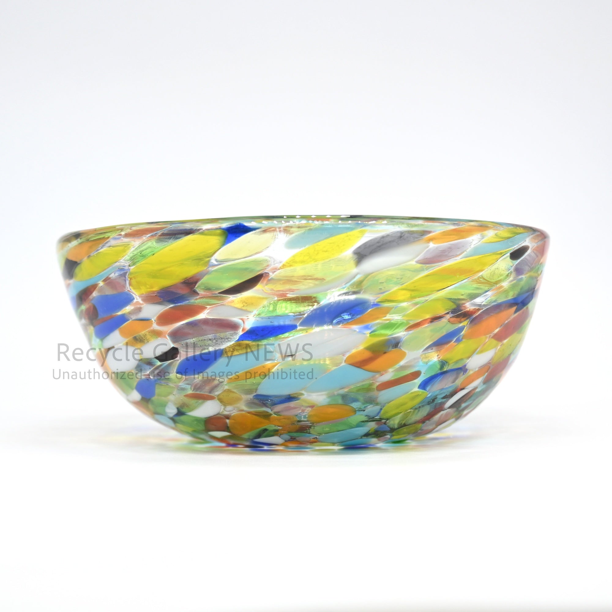 Colorful Fusion Confetti Glass Art Bowl Mexican Style / コンフェッティ アートガラス フュージョンガラス ボウル 小鉢 マルチカラー メキシカンガラス