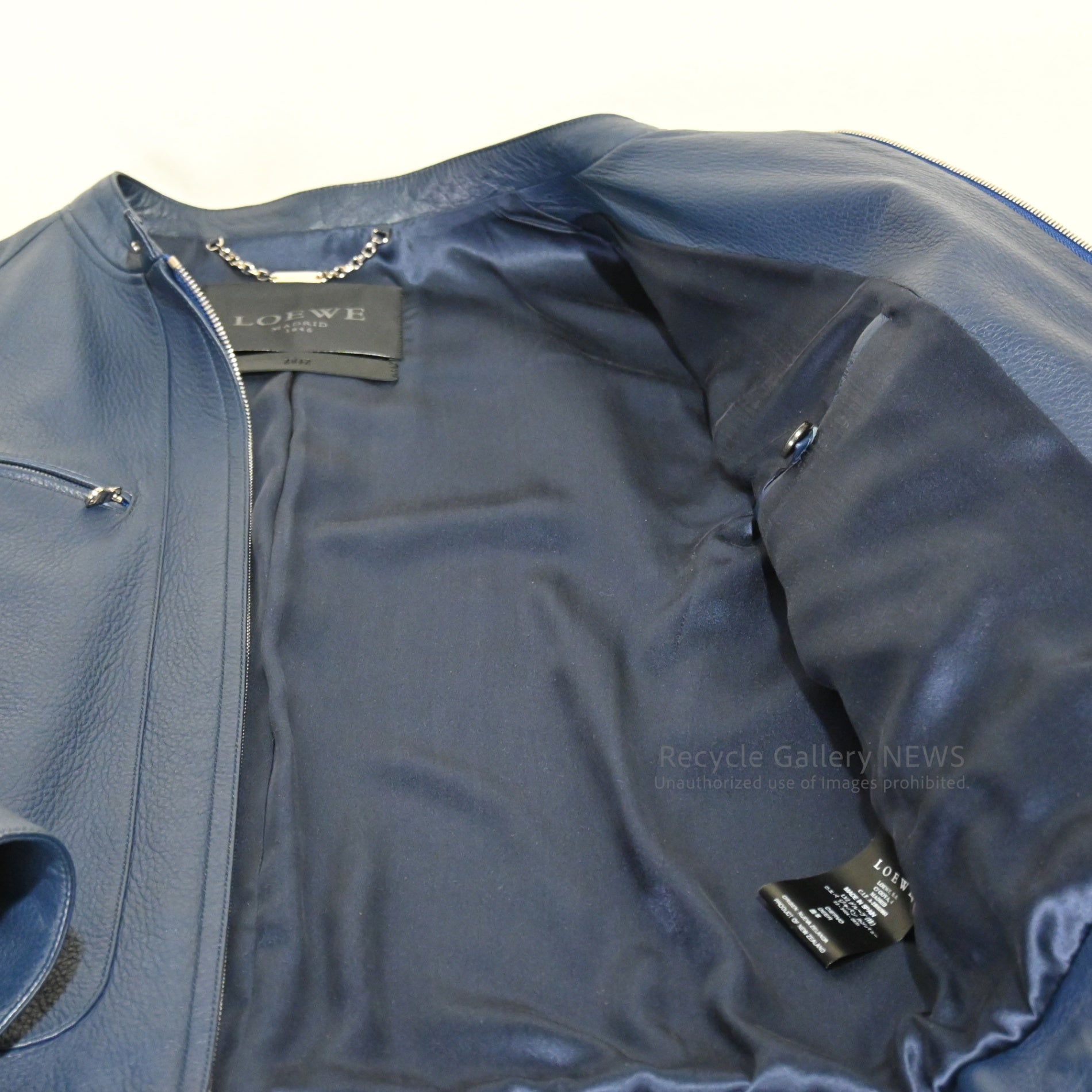 LOEWE Men's Deerskin Leather Jacket 2012 Prussian Blue Stuart Vevers / ロエベ メンズ 鹿革 レザー ジャケット 2012 プルシアンブルー 青 紺色 スチュアート•ヴィヴァース