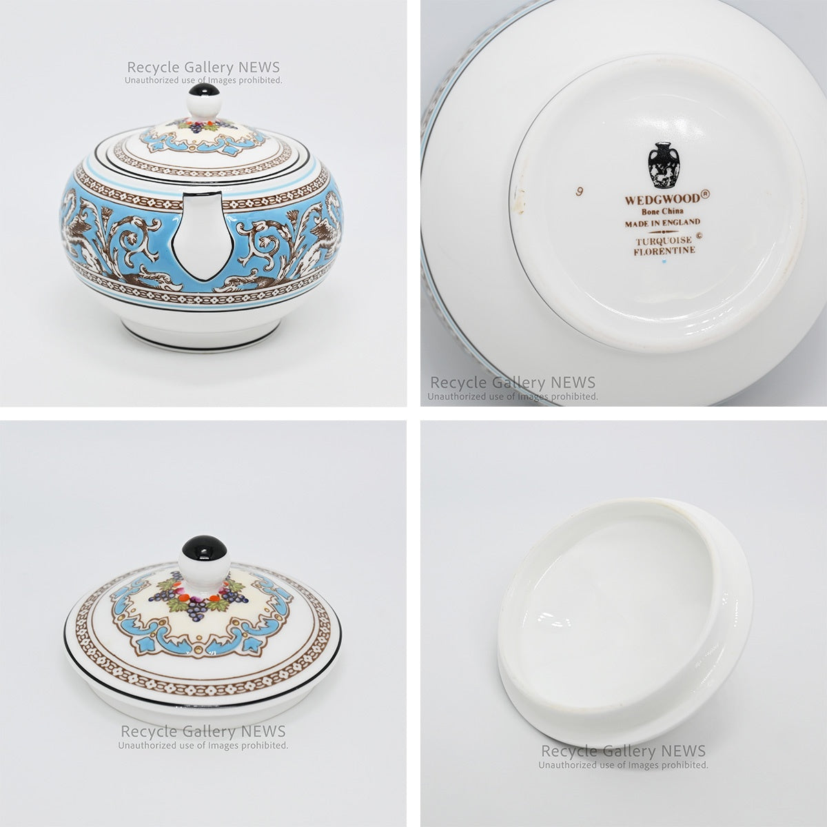WEDGWOOD "Florentine Turquoise" 3-Piece Teapot Set / ウェッジウッド "フロレンティーン ターコイズ" ティーポット 3点セット