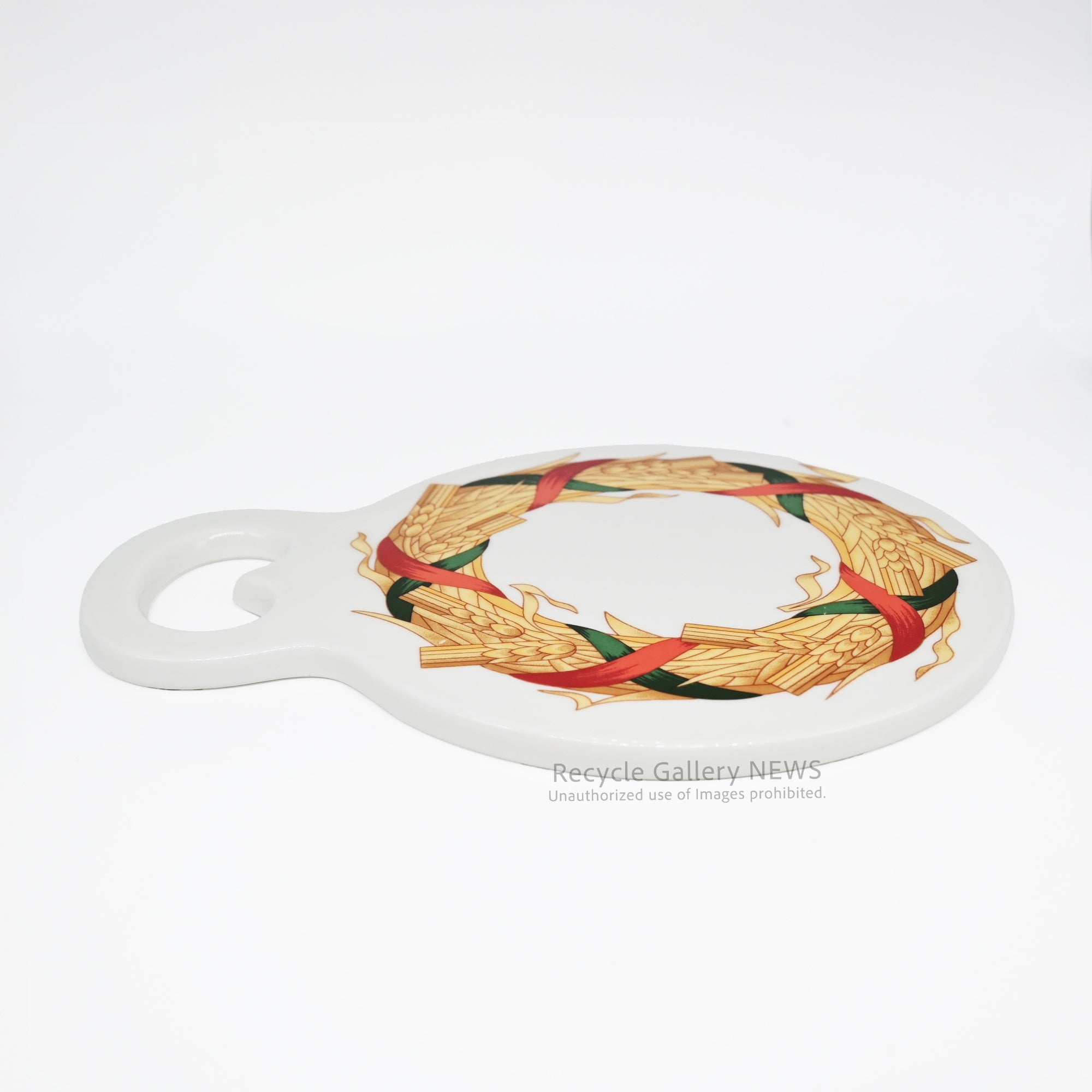 ARABIA Cutting Board with Wheat Wreath Motif Scandinavian Style Finland Rare / アラビア 麦の穂リース まな板 北欧 フィンランド 希少