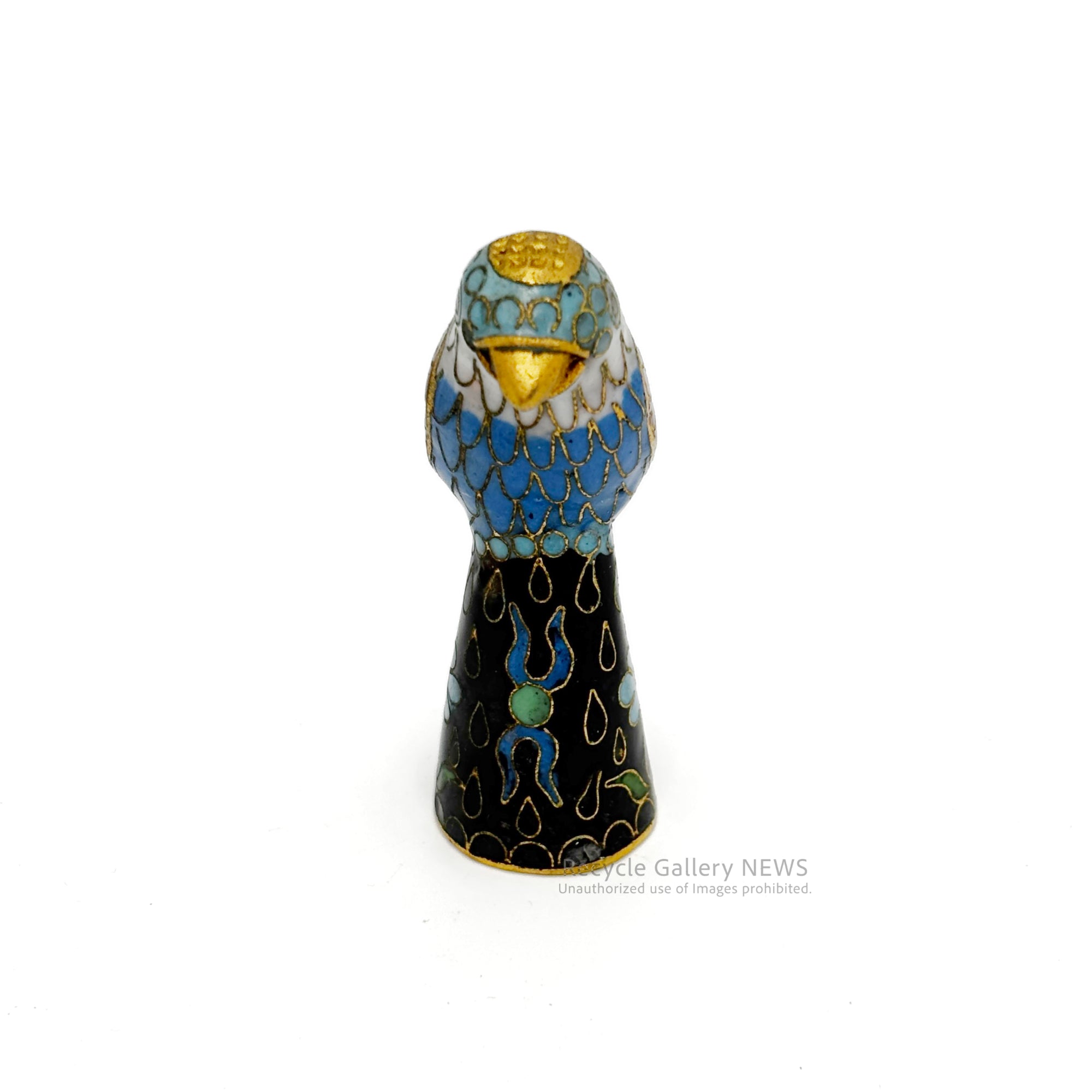 Cloisonné bird thimble Keitai Blue / 鳥 指ぬき 七宝 景泰藍 80年代ヴィンテージ