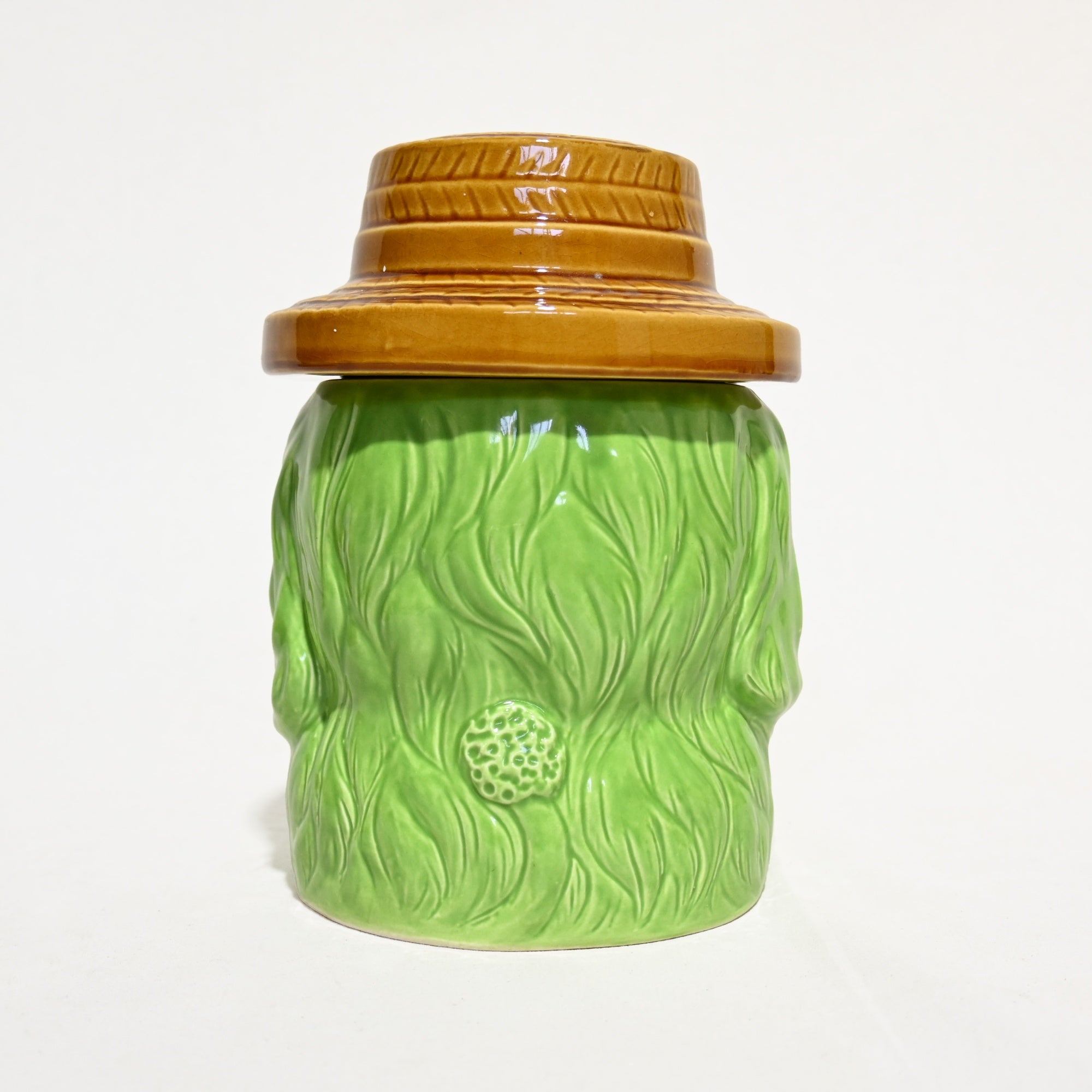 Green Dog Cookie Jar Pot Trinket Box Retro Japan Vintage / グリーンドッグ クッキージャー 昭和レトロ 犬 小物入れ ポット 日本 ヴィンテージ