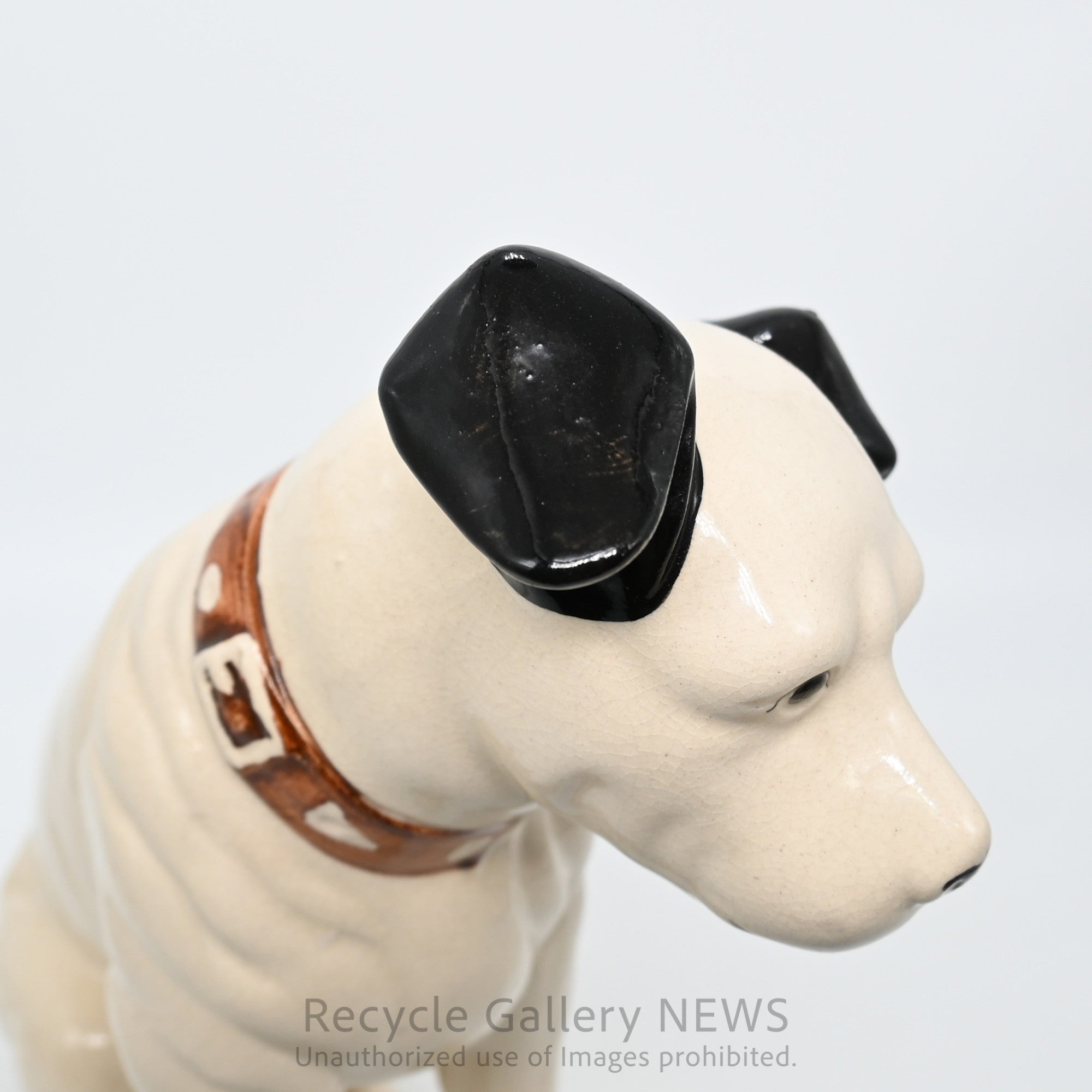 His Master's Voice "Nipper" Vintage Ceramic Dog Figurine Ornament Victor White /『主人の声』ビクター犬 ニッパー 陶器フィギュリン オブジェ 犬の置物 オーディオ レトロ 白