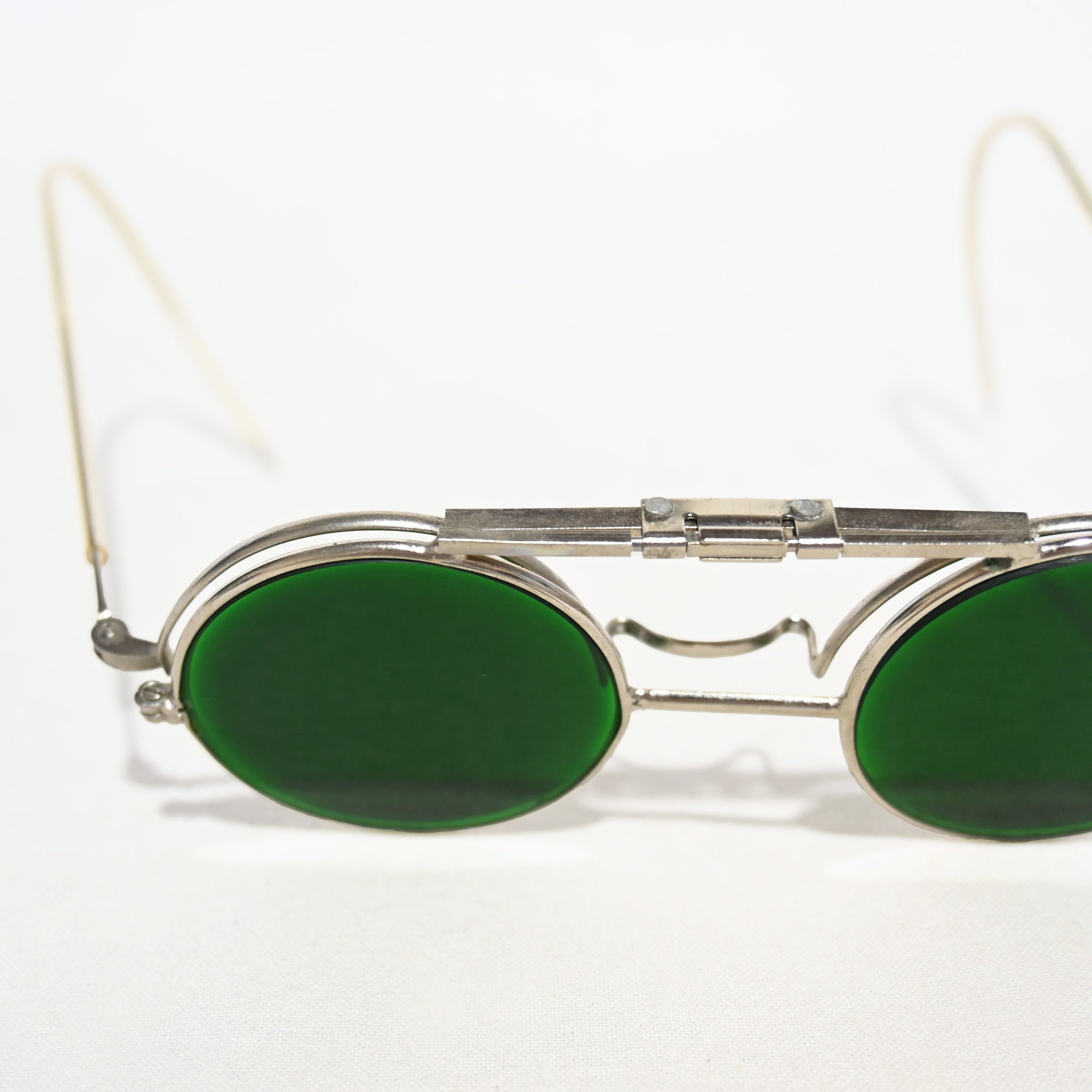 Vintage Sunglasses Flip-up Clip-on Cable temple Retro Unique / ヴィンテージサングラス 跳ね上げ式 クリップオン ケーブルテンプル レトロ ユニーク