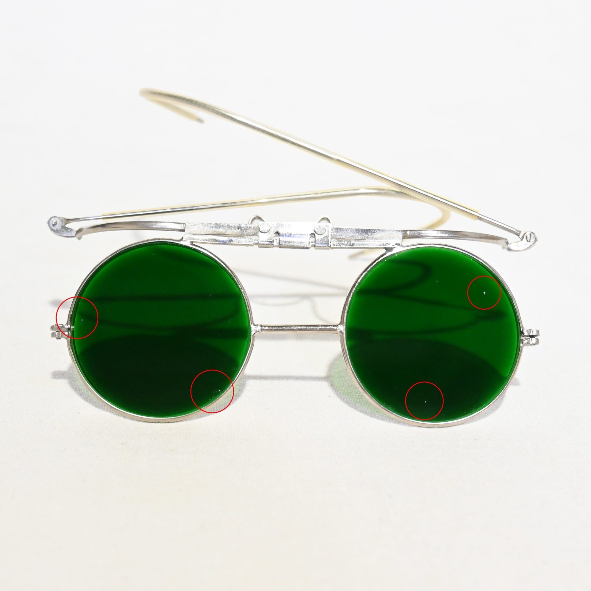 Vintage Sunglasses Flip-up Clip-on Cable temple Retro Unique / ヴィンテージサングラス 跳ね上げ式 クリップオン ケーブルテンプル レトロ ユニーク